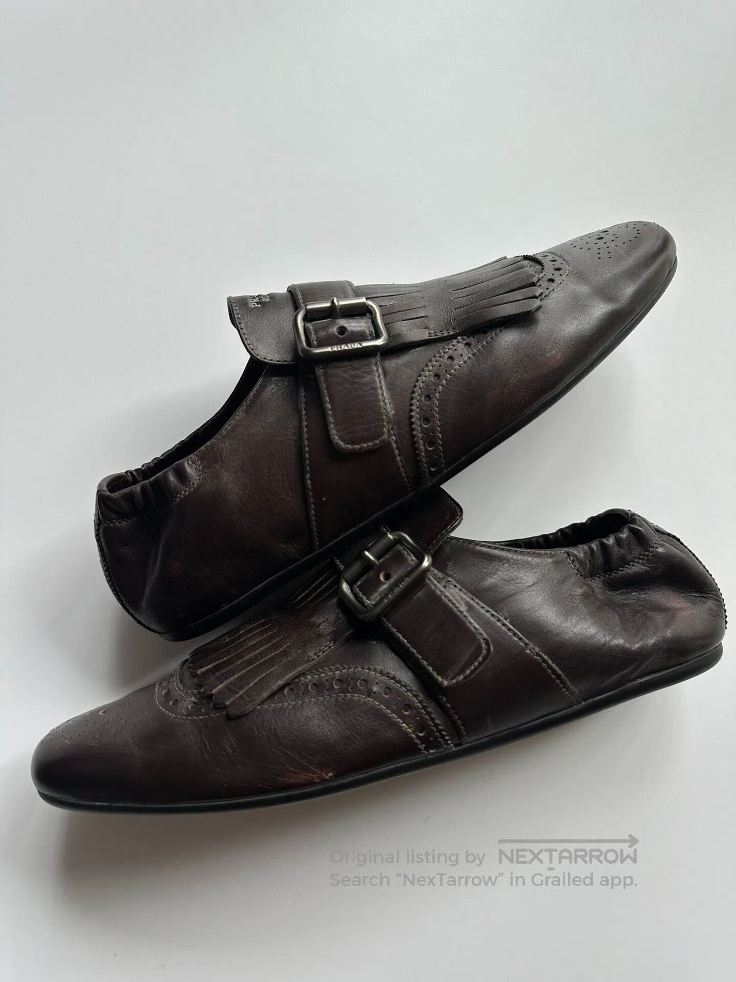 Prada Prada 25SS Fringe Munk Shoes – Thin-soled Leather Shoes| Size US 7.5 / EU 40-41 - 3 Thumbnail