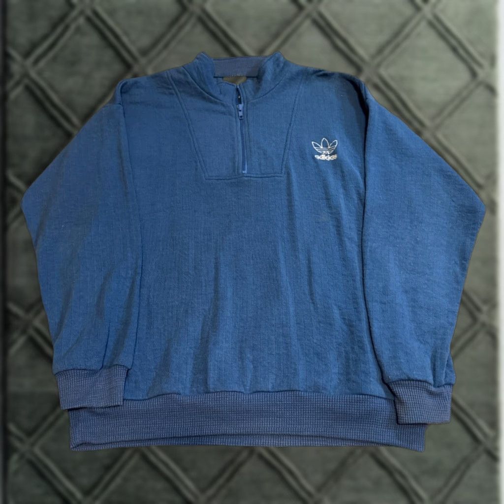 Adidas VINTAGE Adidas Quarter Zip Sweatshirt Sweatpants Suit Set Pullover Blue L Men Mens Size US L / EU 52-54 / 3 - 1 Thumbnail