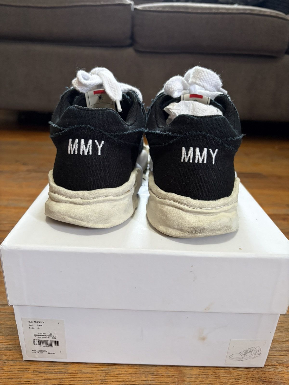 Maison MIHARA YASUHIRO Maison Mihara Yasuhiro Parker OG Sole Canvas Low Black White Size US 7.5 / EU 40-41 - 5 Thumbnail
