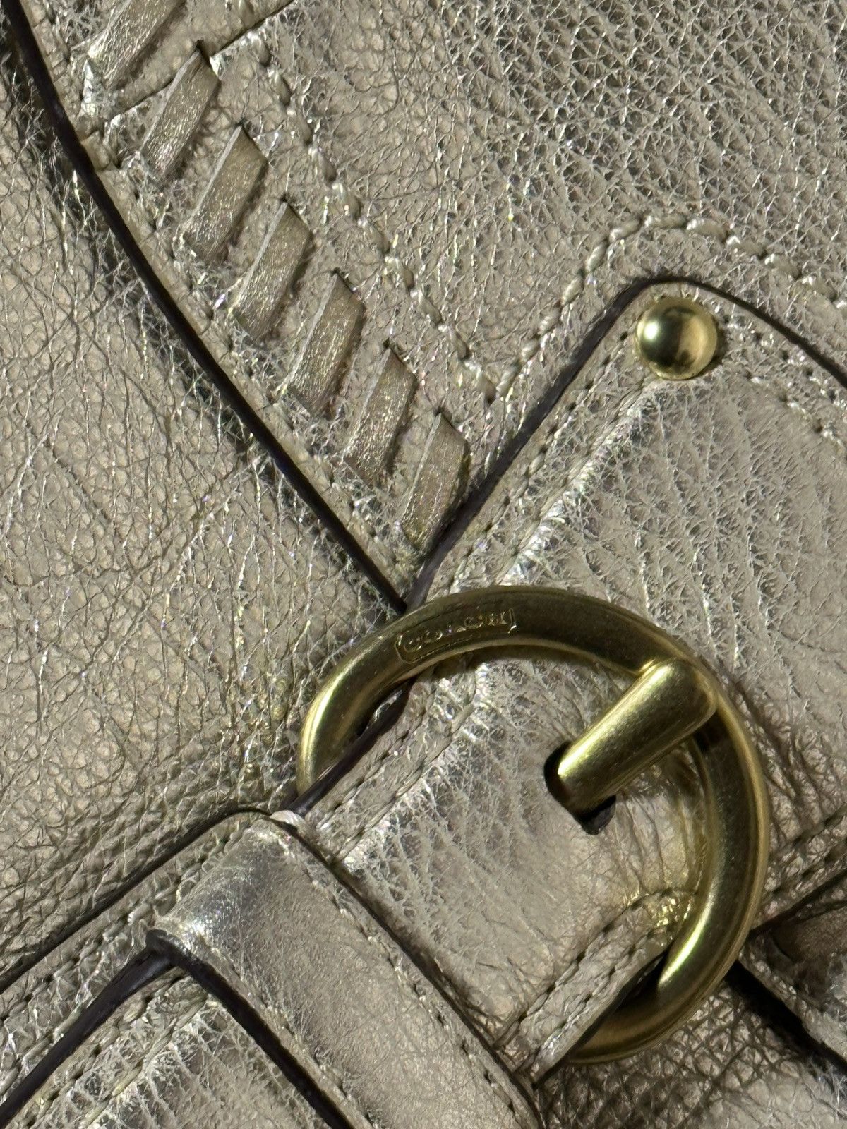 Coach Coach Metallic Whipstitch Leather Convertible Bag. Size ONE SIZE - 5 Thumbnail