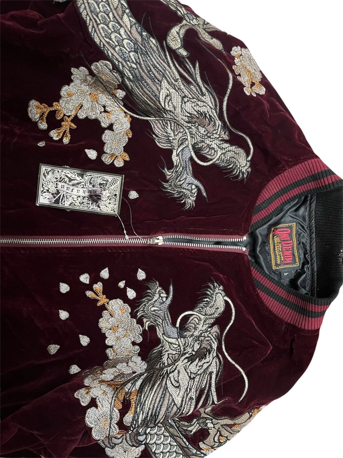 Japanese Brand ONI DENIM DRAGON & SAKURA SUKAJAN JACKET Size US L / EU 52-54 / 3 - 5 Thumbnail