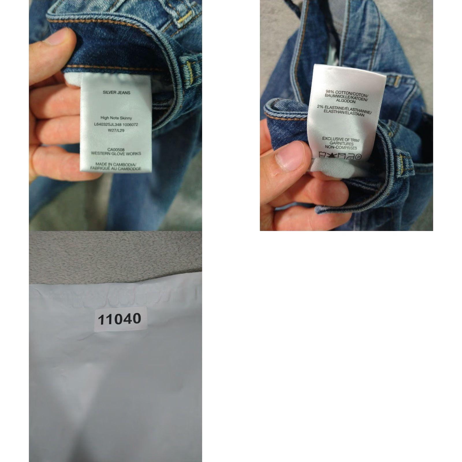 Silver Jeans Co. VINTAGE Silver Jeans Co. Jeans - Denim Skinny - 27x29 - Blue - Mid Rise Stretch - 5 Pocket - Women Size 27" / US 4 / IT 40 - 8 Thumbnail