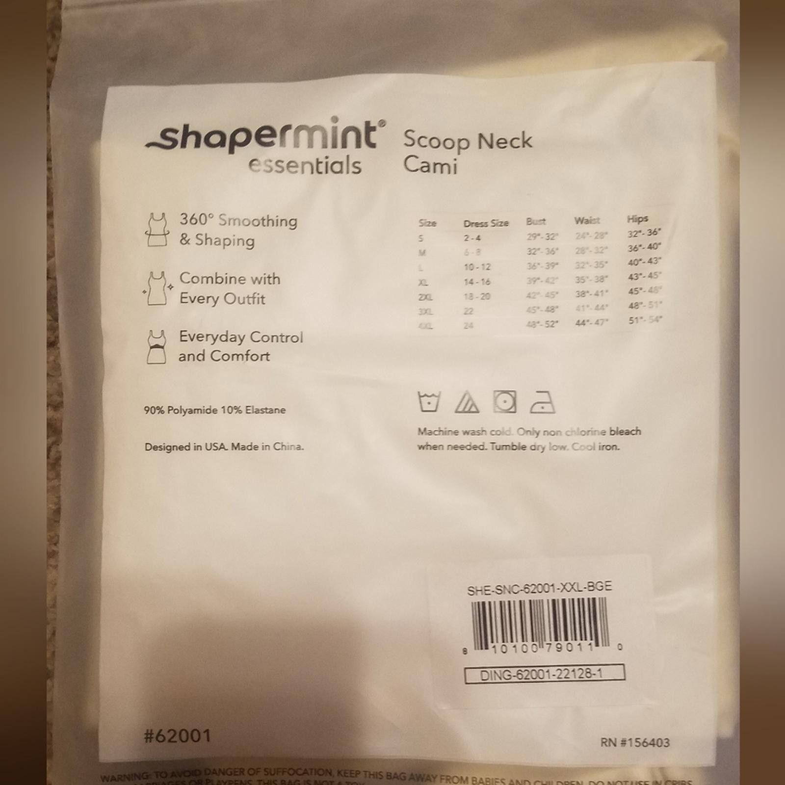 Other NWT Shapermint Essentials Scoop Neck Beige Cami XXL Size ONE SIZE - 2 Thumbnail