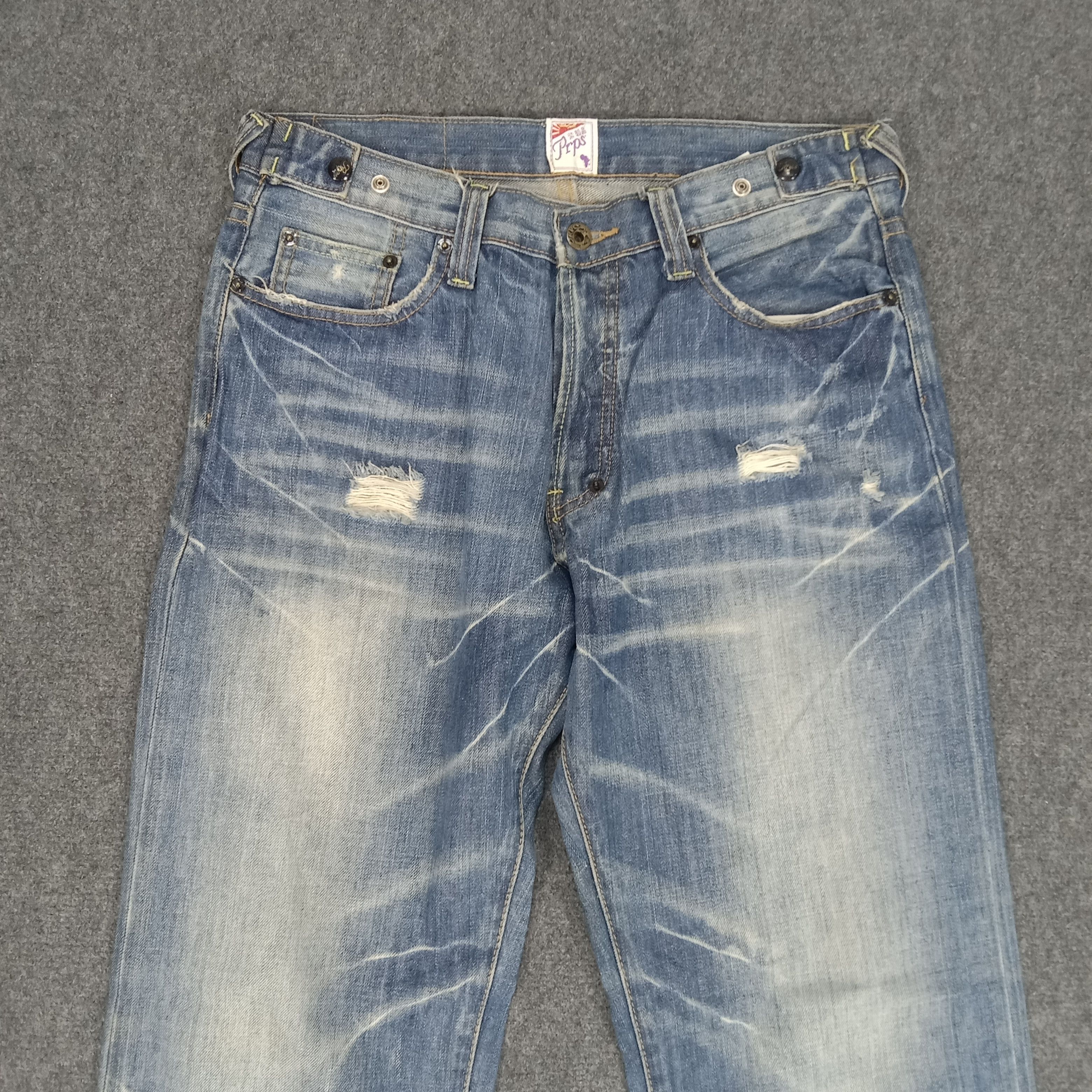 If Six Was Nine × Prps × Vintage Prps American Punk Style Ripped Denim Jeans Size US 32 / EU 48 - 2 Thumbnail