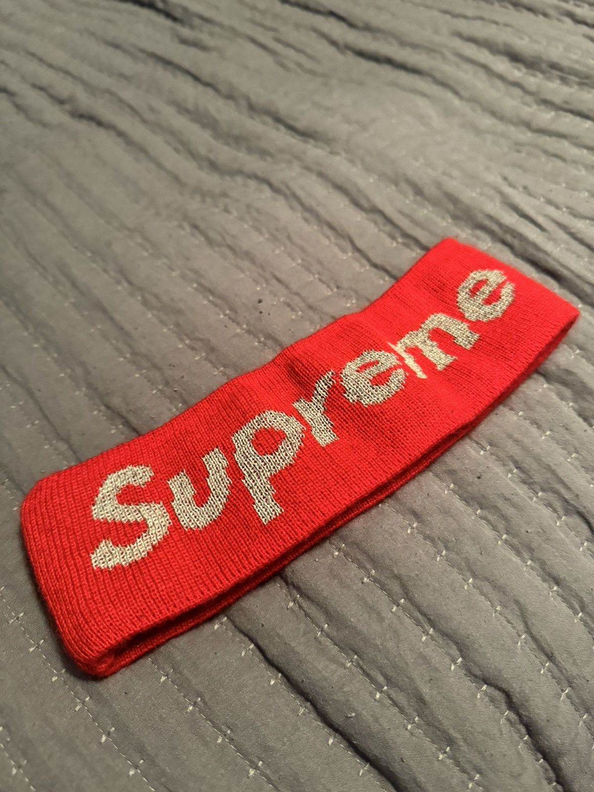 New Era Supreme Supreme New Era Reflective Logo Headband FW17 Red Grailed