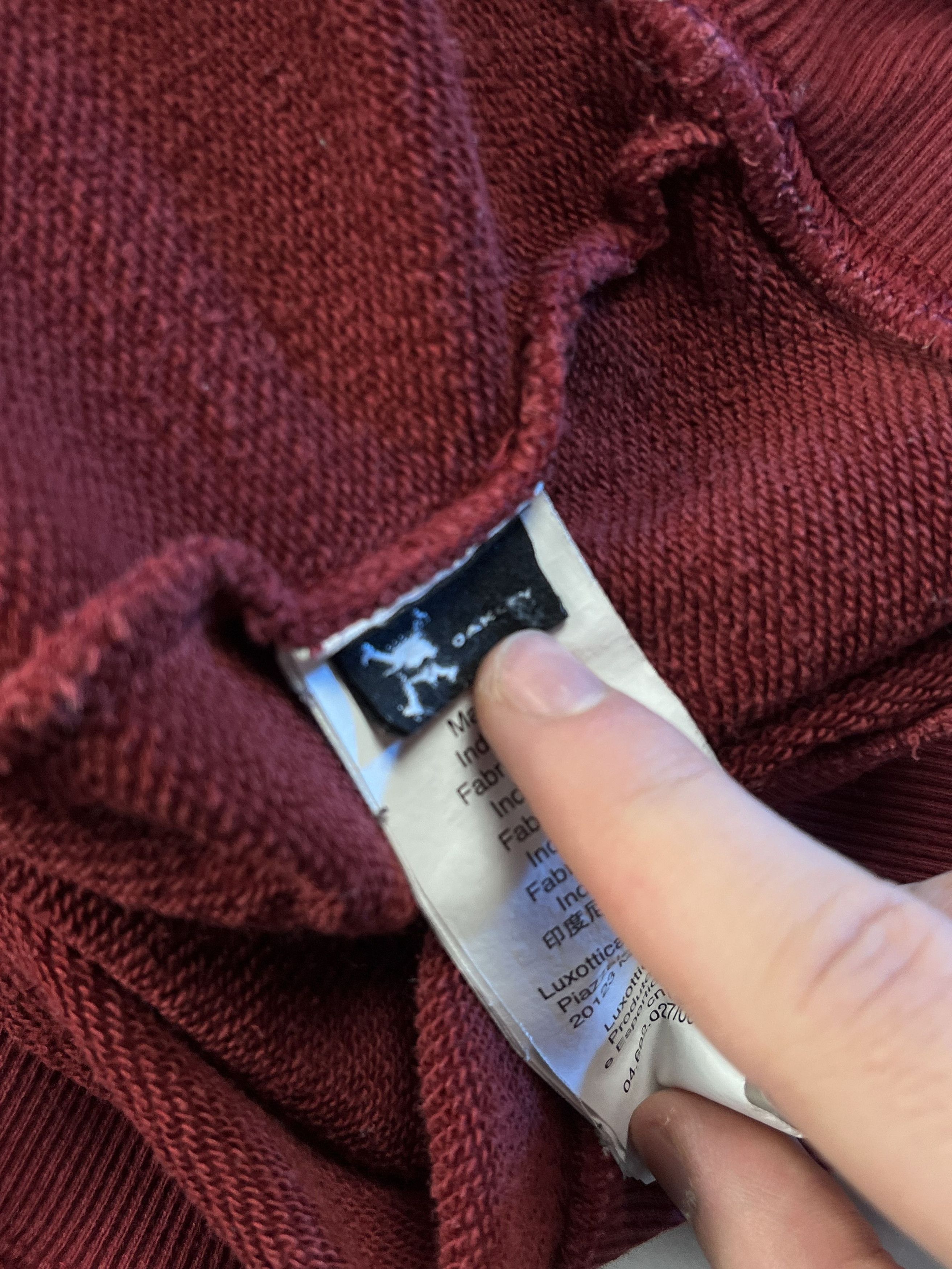 Oakley × Vintage Vintage Inspired Oakley Bordeaux Hoodie White Arm Graphics Size US XL / EU 56 / 4 - 7 Thumbnail