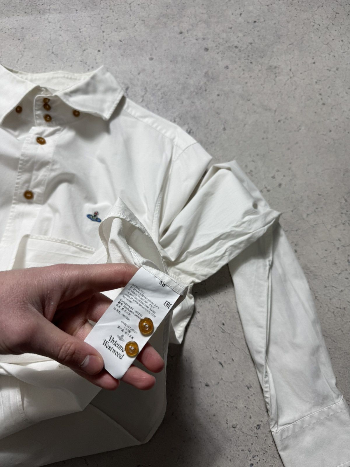 Vivienne Westwood Vivienne Westwood White Luxury Button Up Shirt Size 58 Size US XXL / EU 58 / 5 - 8 Thumbnail