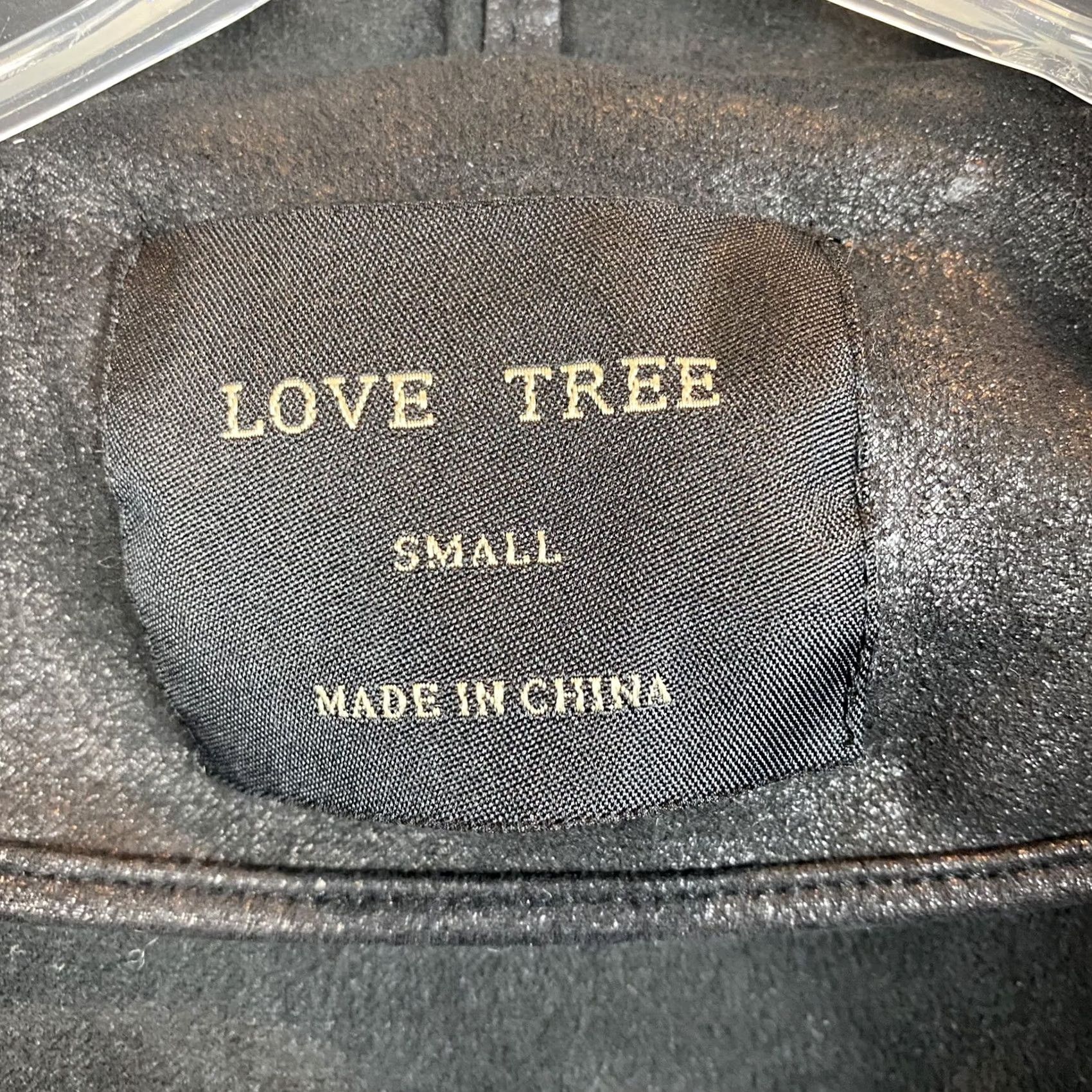 Vintage Love Tree Jacket Womens S Faux Suede Black Zip Lightweight Size S / US 4 / IT 40 - 3 Thumbnail