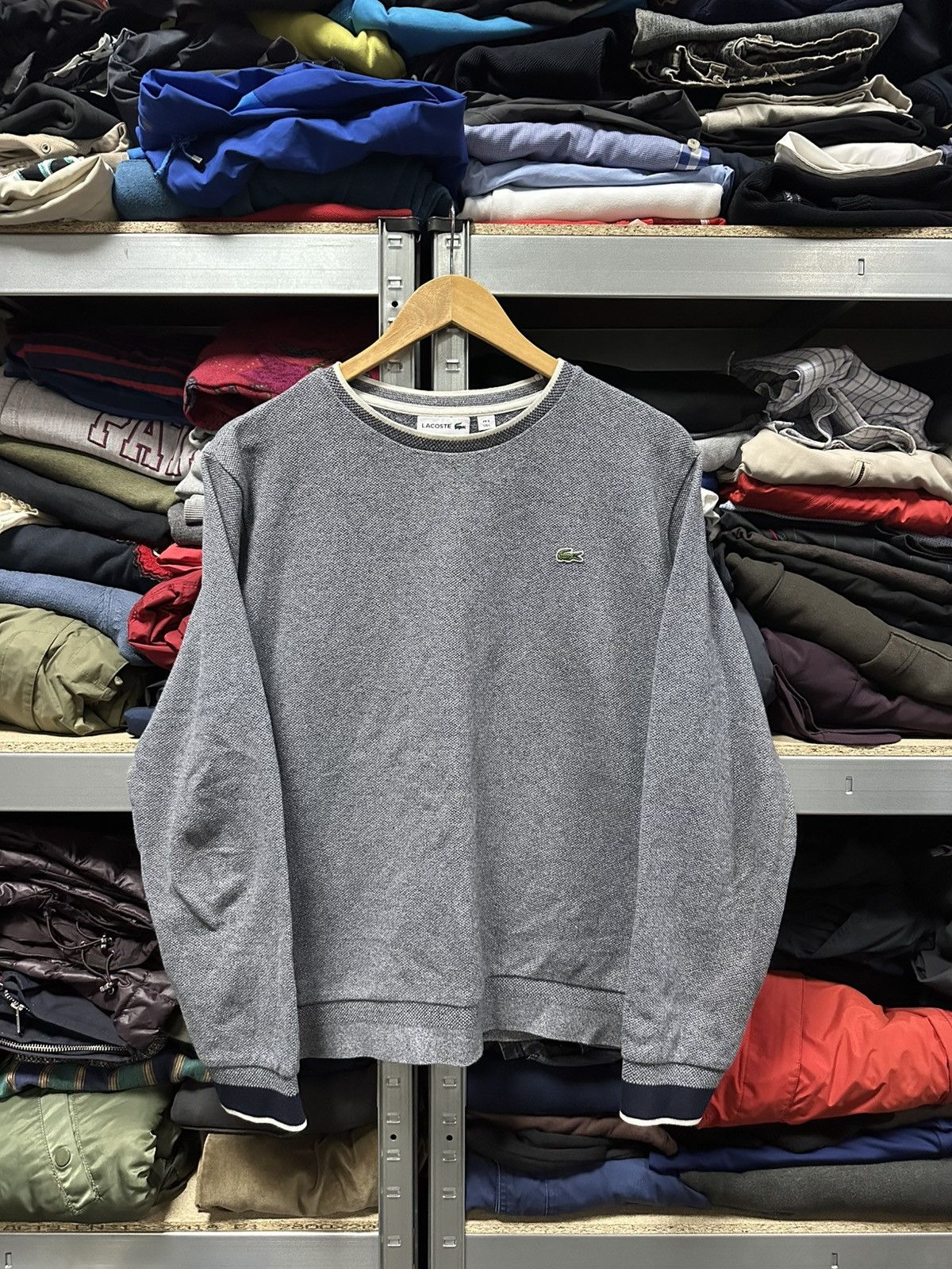 Lacoste Vintage Lacoste Sweatshirt Basic Logo Grey Luxury Old Money Size US L / EU 52-54 / 3 - 2 Thumbnail