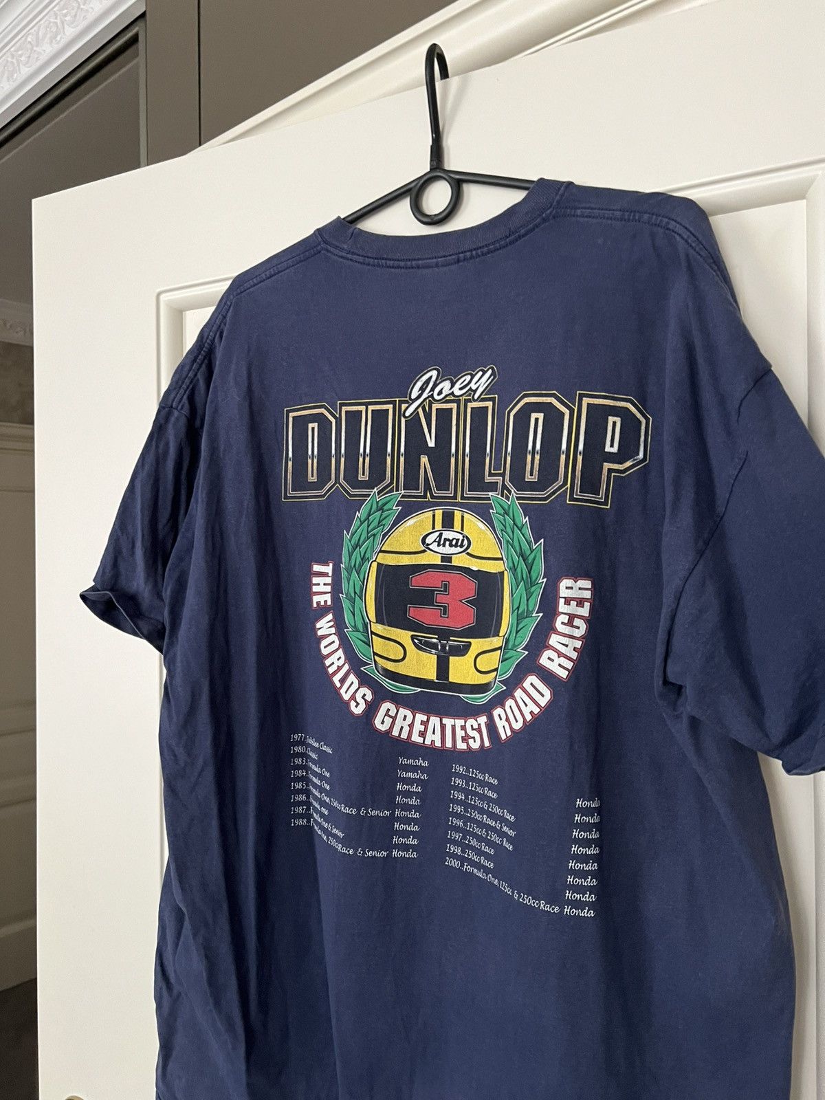 Vintage Vintage Joey Dunlop Honda Racing Isle of Man Road Race Tee Size US XXL / EU 58 / 5 - 11 Thumbnail