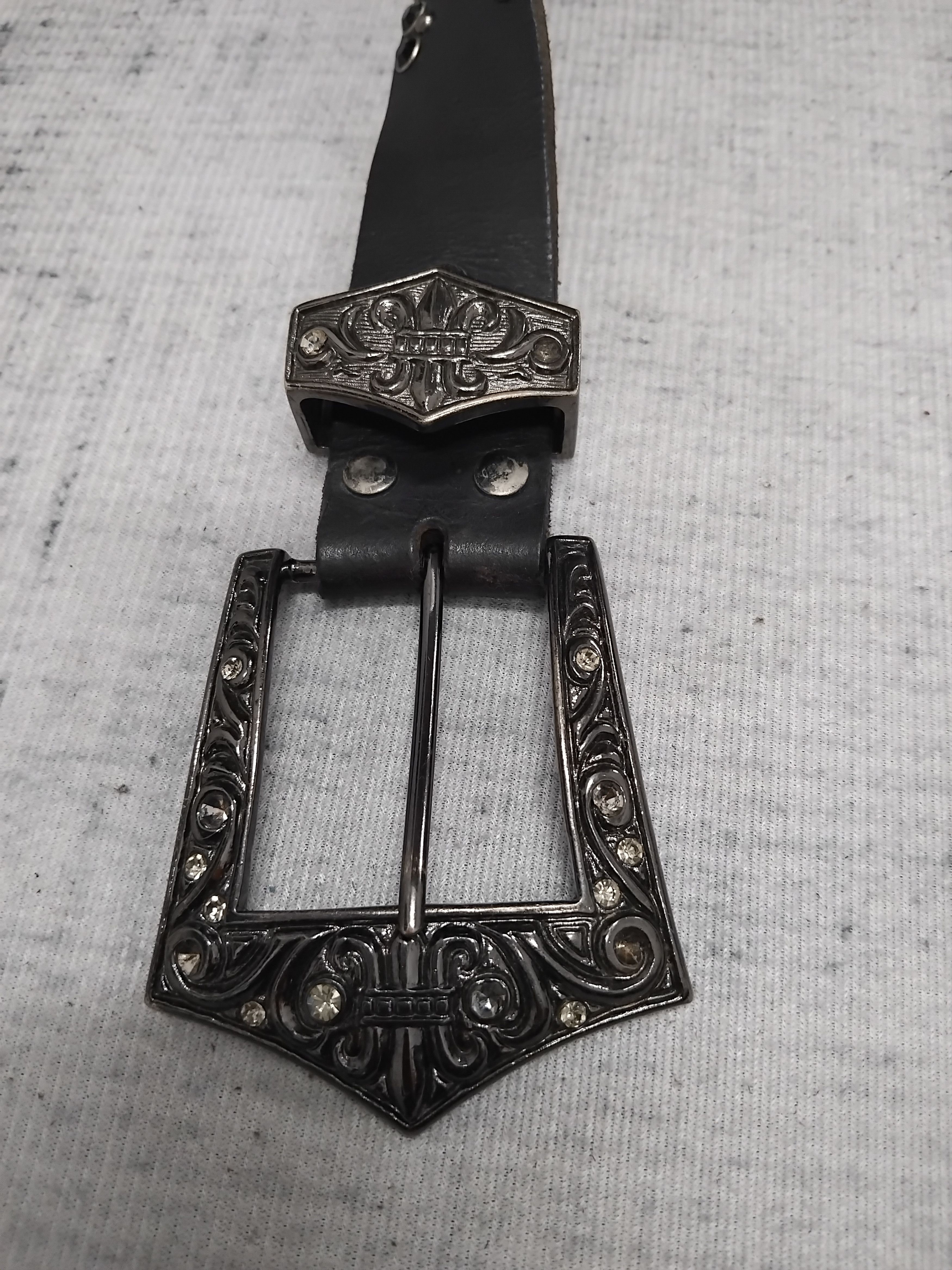 Japanese Brand 💥Diablo punk rock style black colour leather belt Size ONE SIZE - 15 Thumbnail