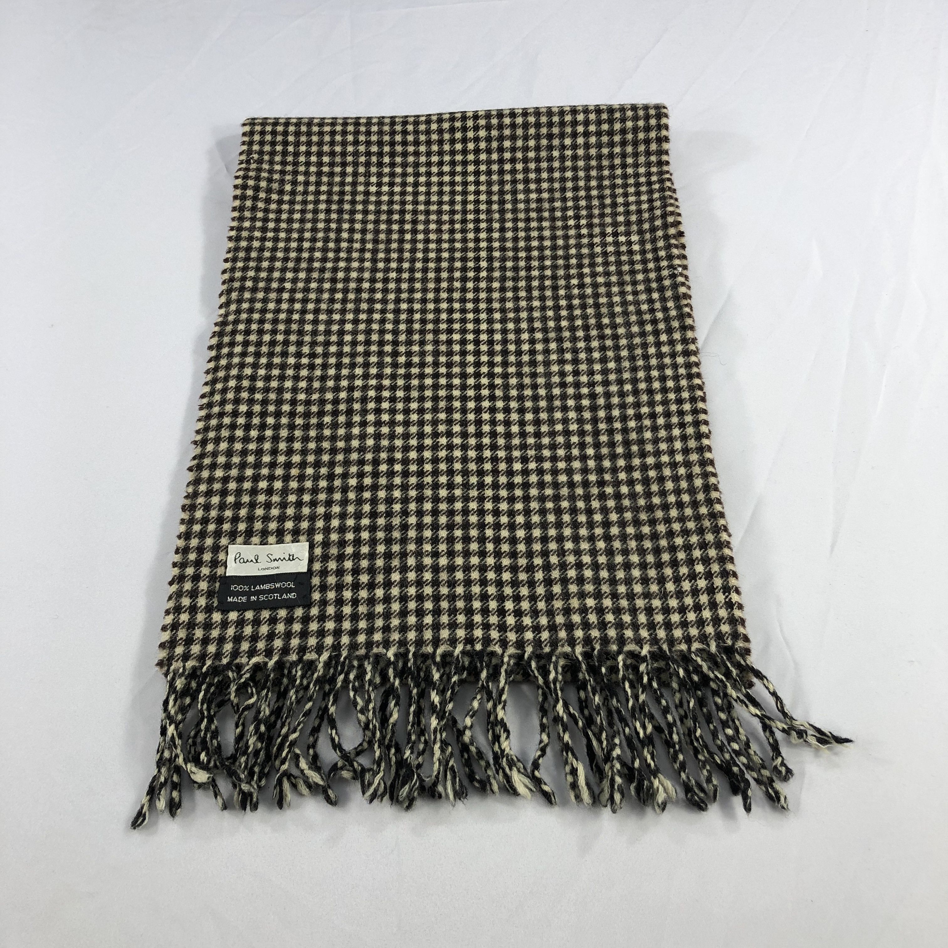 Paul Smith Paul Smith Houndstooth Wool Scarf Muffler V1044 Size ONE SIZE - 2 Thumbnail