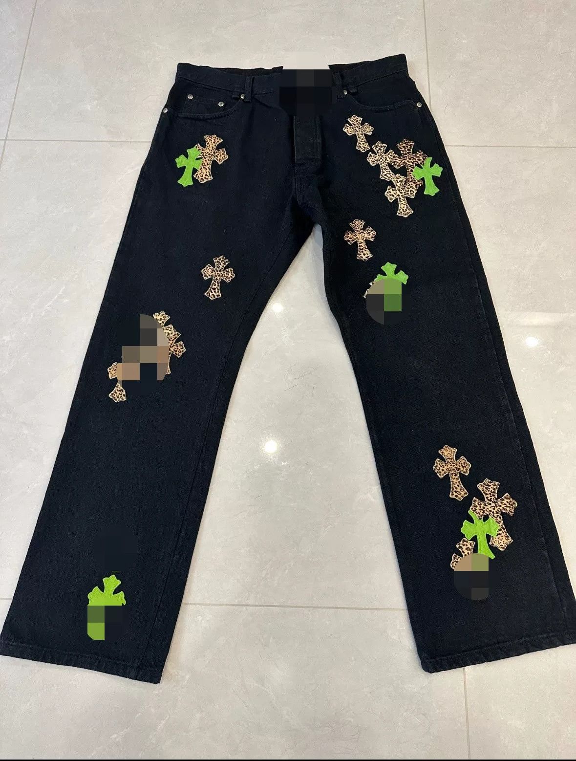 Other Remake Apple Green Leopard Jeans Size US 34 / EU 50 - 1 Thumbnail