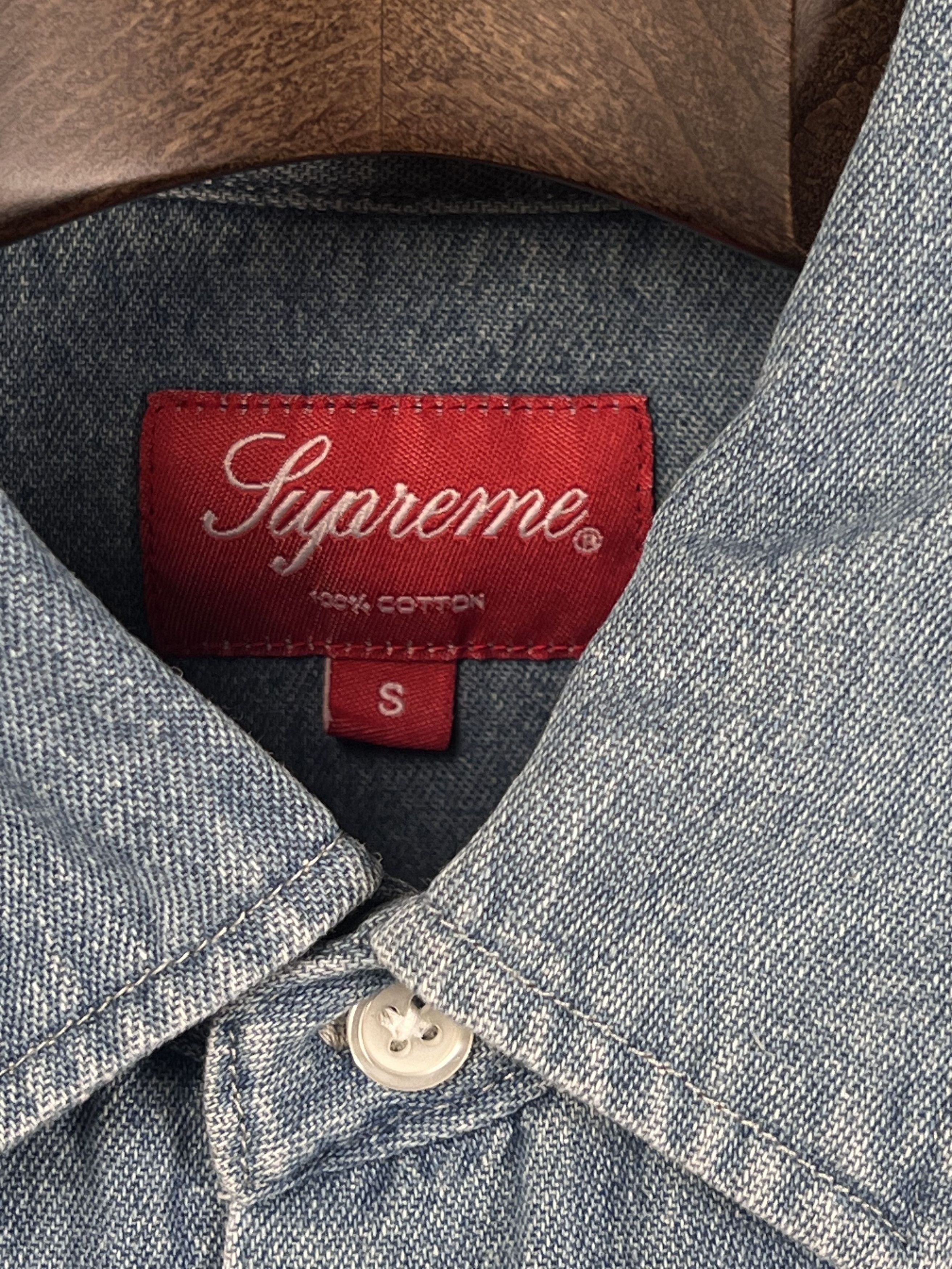 Supreme INVERT DENIM S/S SHIRT Embroidered Logo Size US S / EU 44-46 / 1 - 7 Thumbnail