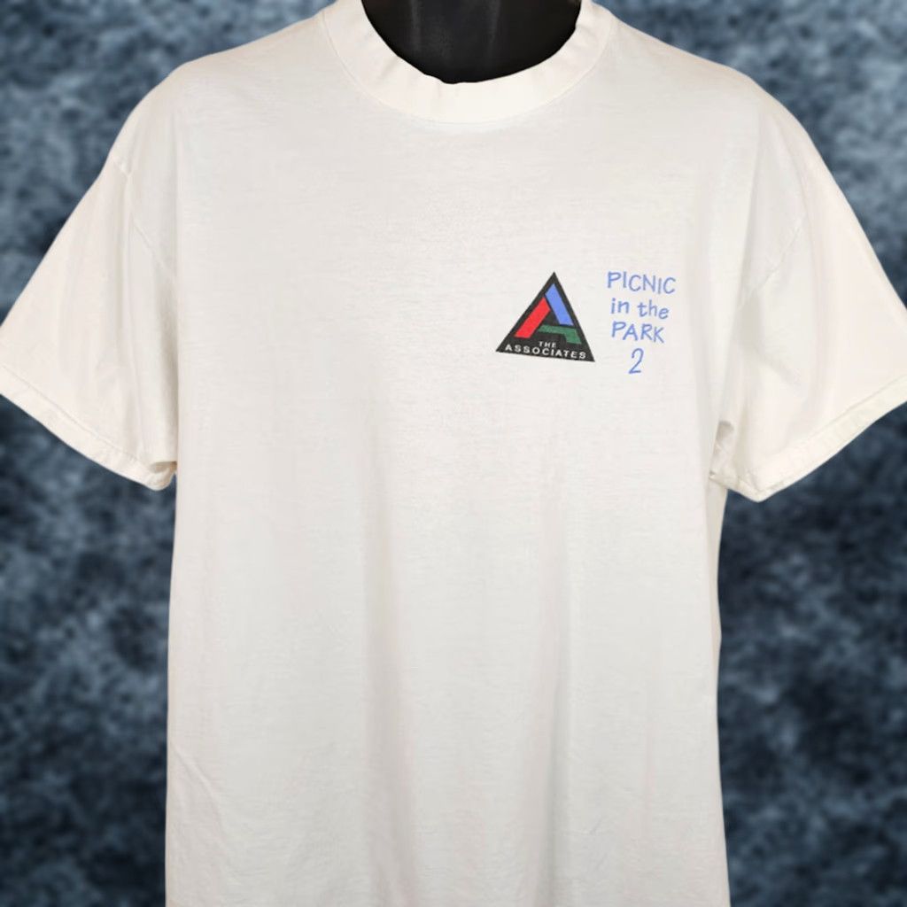 Hanes VINTAGE The Associates T Shirt Mens XL White 90s Picnic In The Park 1997 Hanes Cotton Crew Neck Short Sleeve Solid Double-Sided Mens Size US XL / EU 56 / 4 - 1 Thumbnail