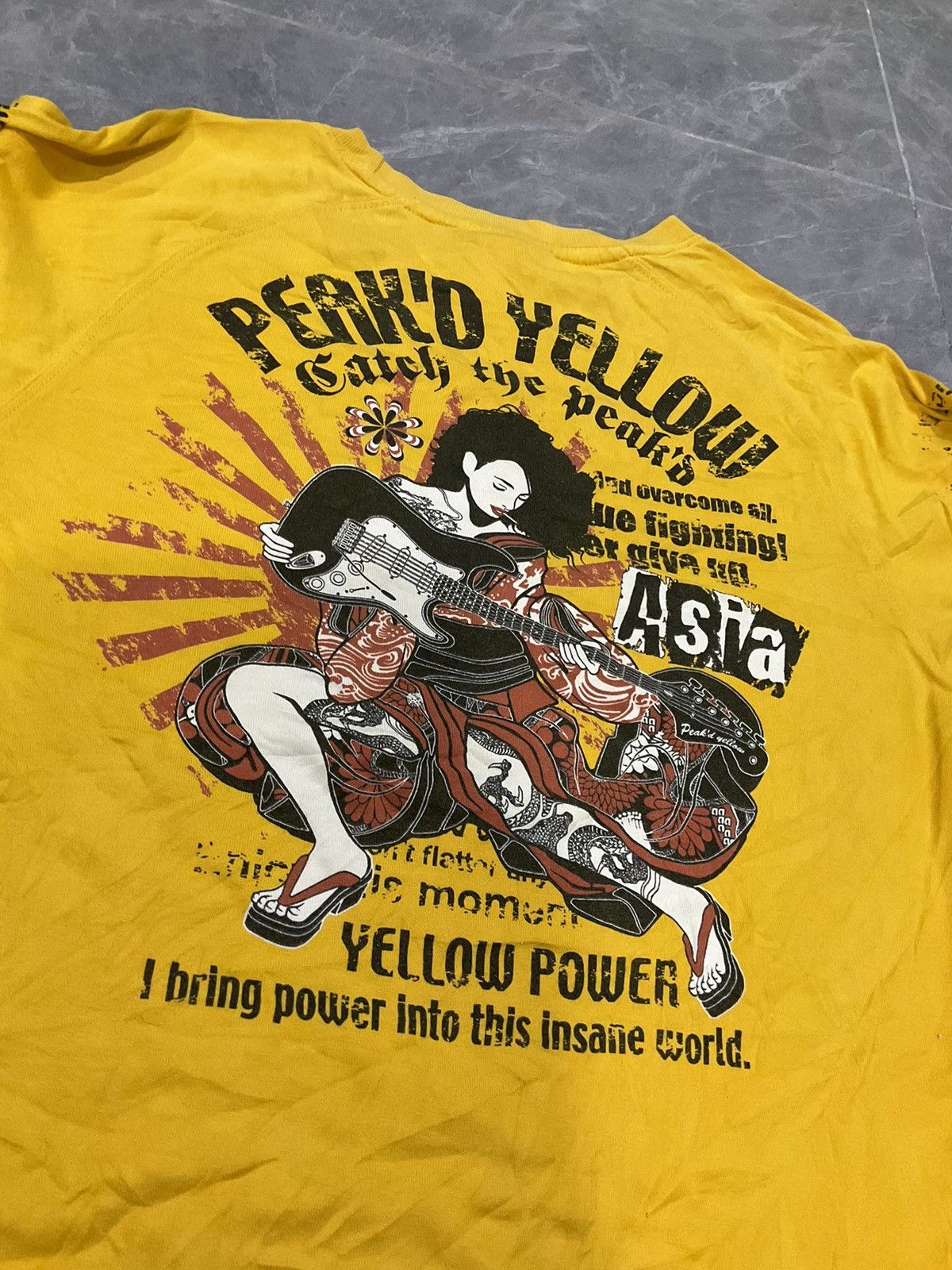 Japanese Brand × Vintage Peak’D Yellow BackHit Long Sleeve Size US S / EU 44-46 / 1 - 1 Thumbnail