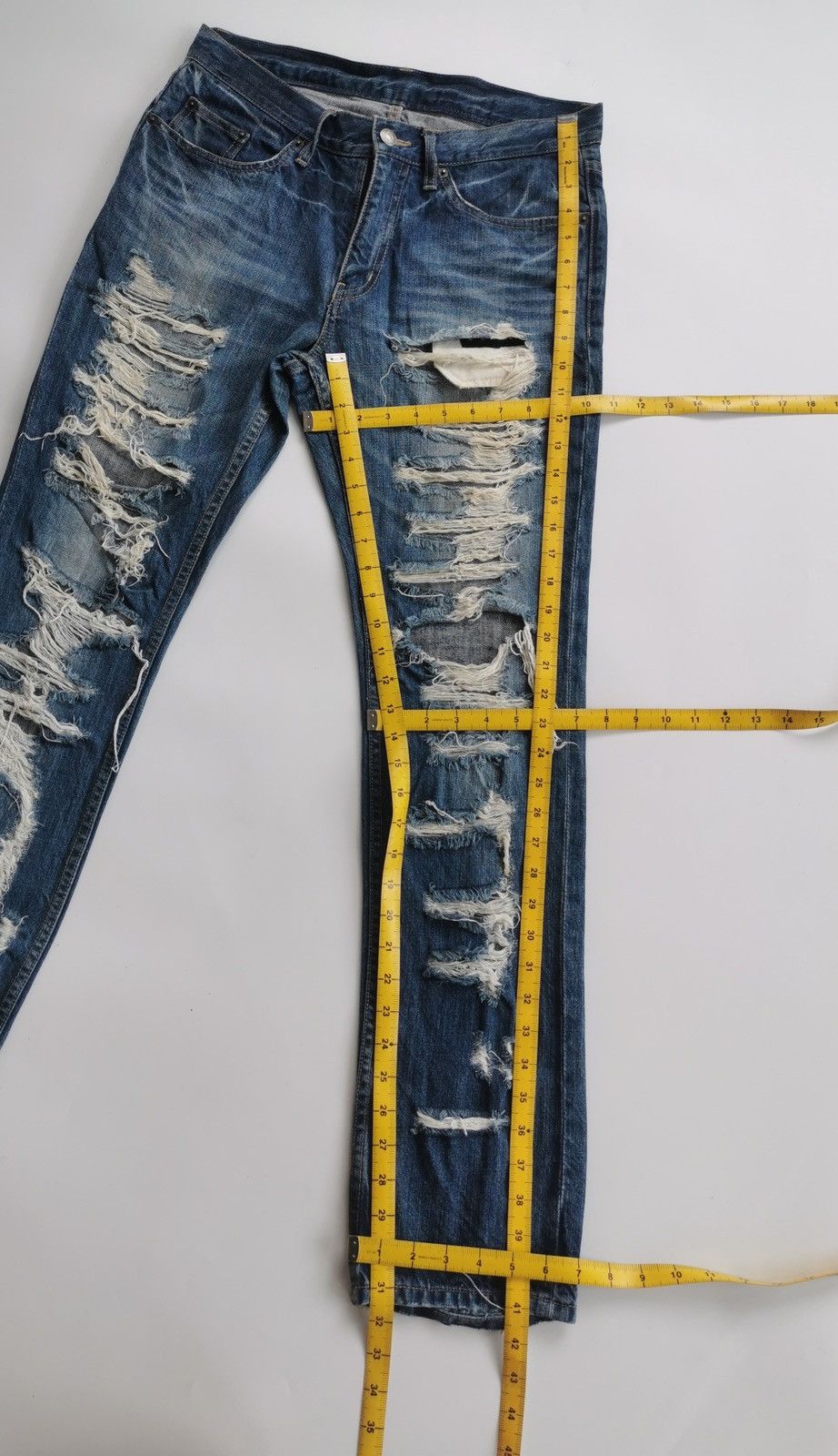 PPFM Thrashed PPFM Boro Distressed Denim Jeans Size US 31 - 15 Thumbnail