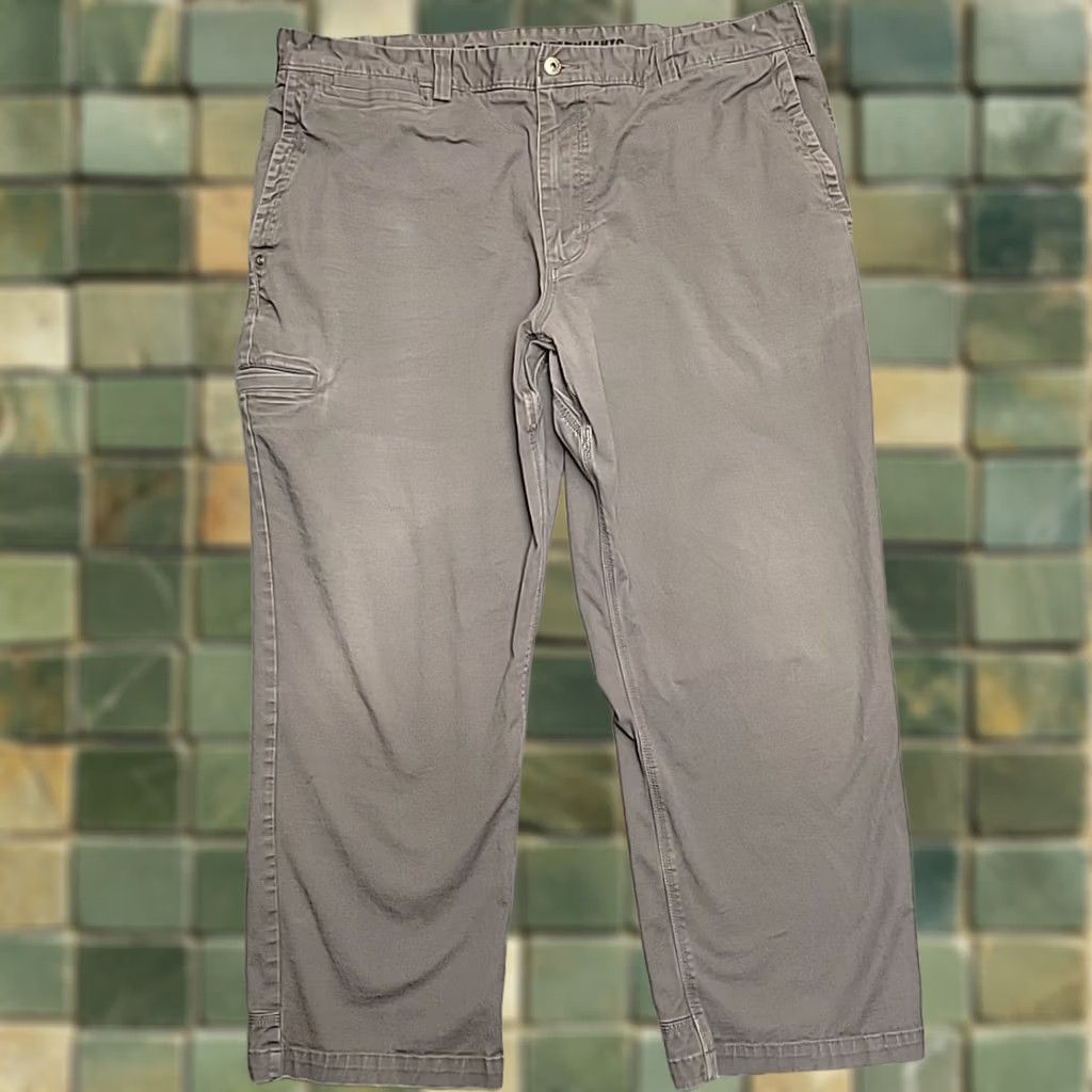 Vintage Duluth Flex Ballroom Khakis Pants Mens 42x30 Gray Canvas Comfort Stretch Blend Spandex Cotton Pocket Size US 42 / EU 58 - 1 Thumbnail