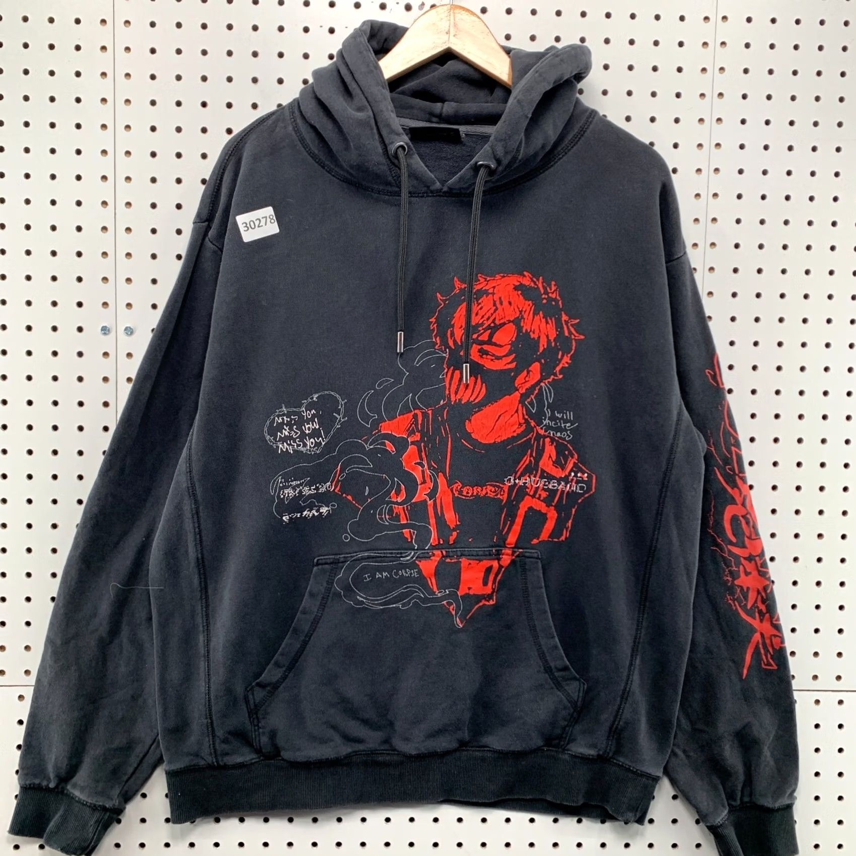 Vintage Corpse Husband Hoodie Mens L Faded Black Miss You I Am Corpse Graphic 26x27 Size US L / EU 52-54 / 3 - 2 Thumbnail