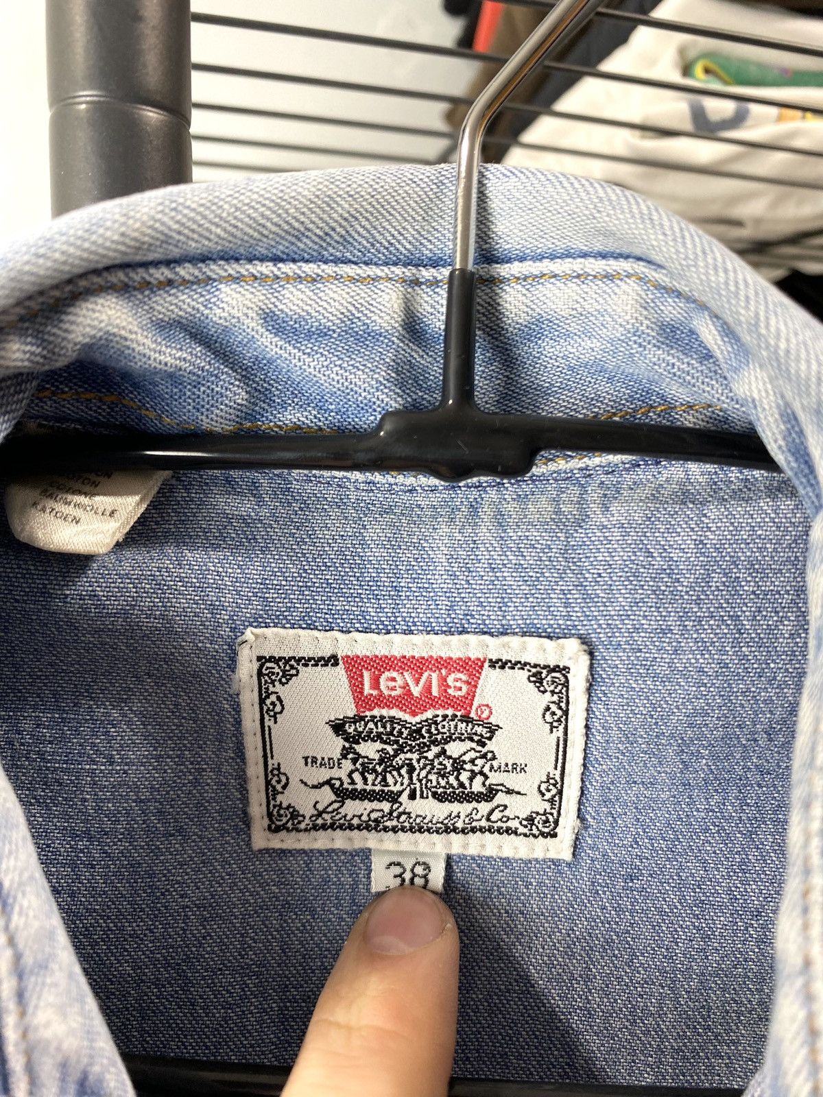 Levi's Rare! 70’s Vintage Levi’s Denim Shirt Western Orange Tab Size US L / EU 52-54 / 3 - 8 Thumbnail