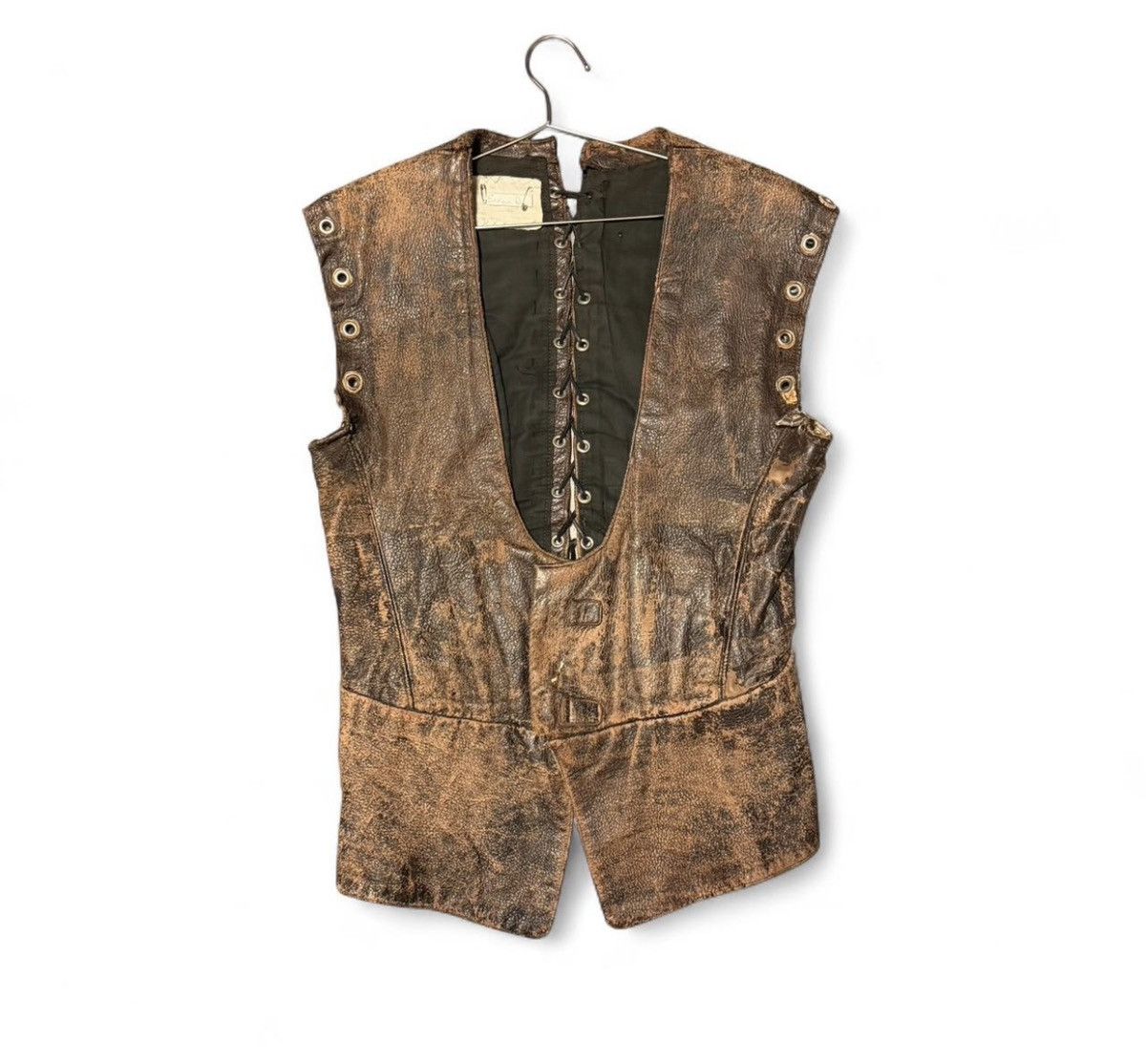Other 1940s Custom Leather Vest Size 44R - 3 Thumbnail
