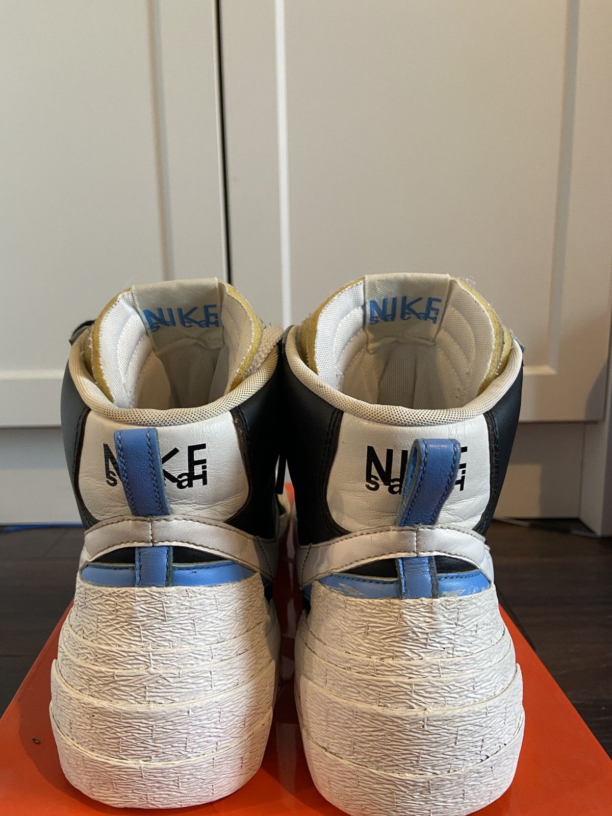 Nike × Sacai Nike x Sacai Blazer Mid White/Black/Legend Blue Size US 12 / EU 45 - 5 Thumbnail
