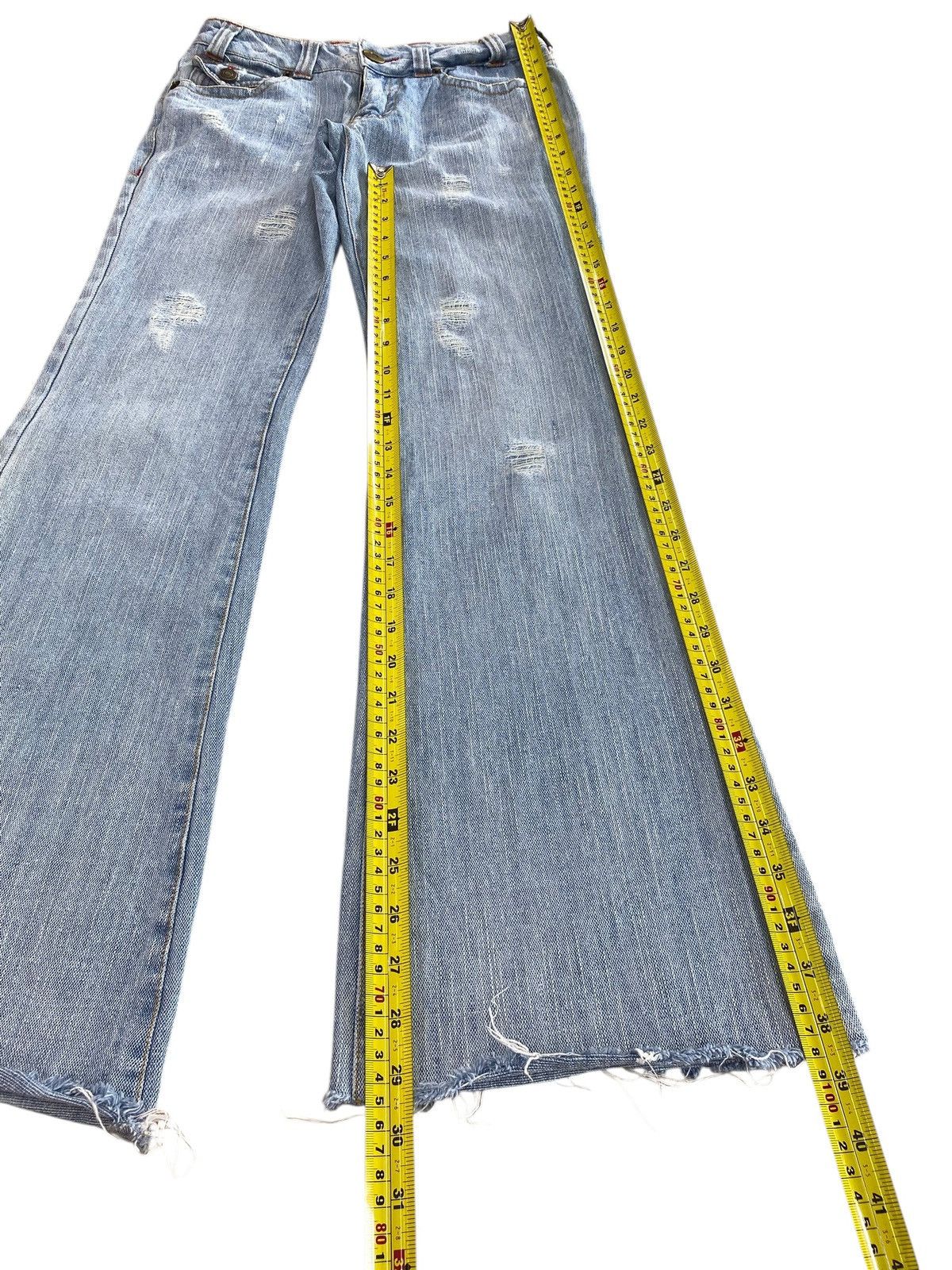 Japanese Brand Japanese Brand Light Wash Distressed Style Flare Jeans Size US 27 - 6 Thumbnail