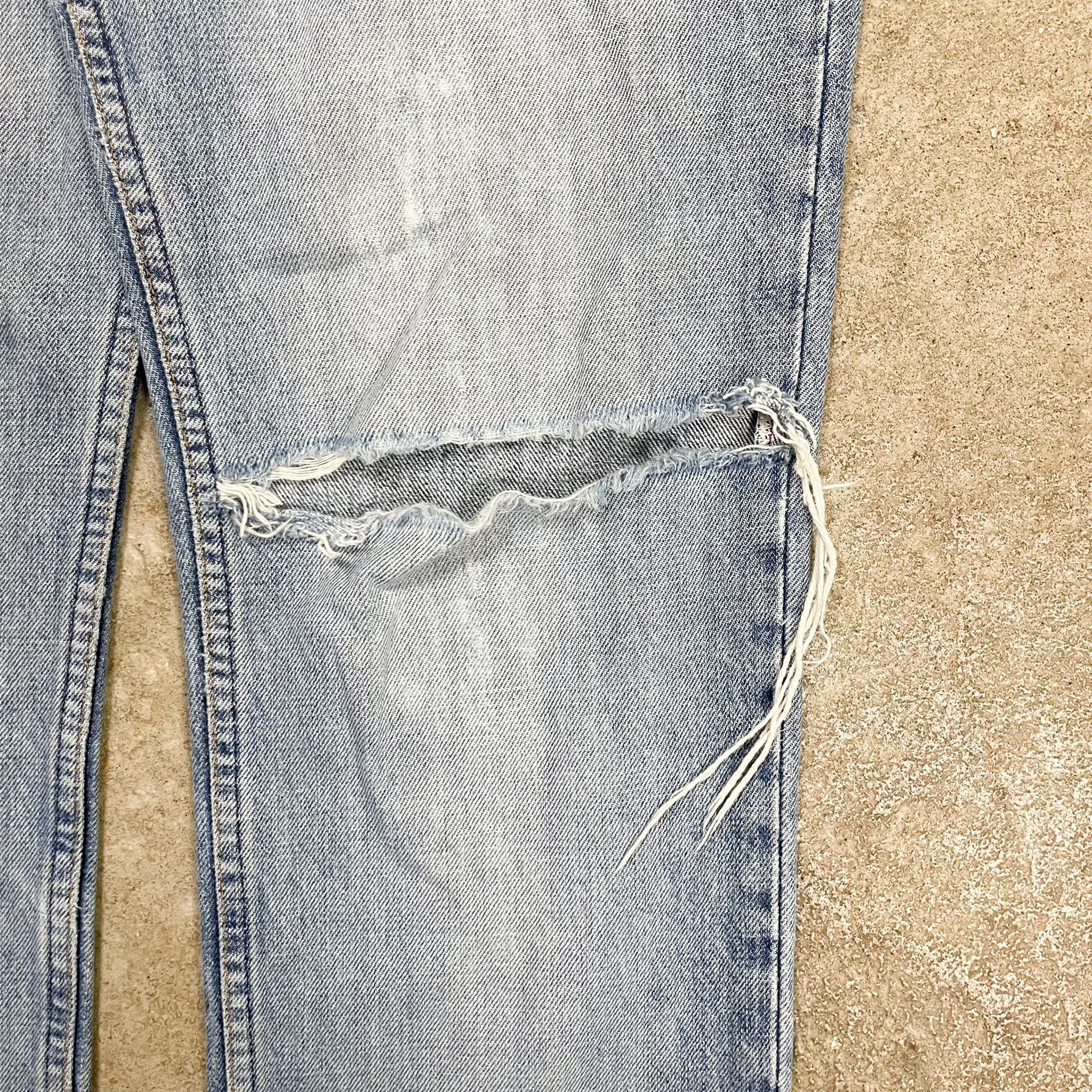 Helmut Lang Archive Helmut Lang Vintage Stained Denim Light Blue Jeans Size US 29 - 5 Thumbnail