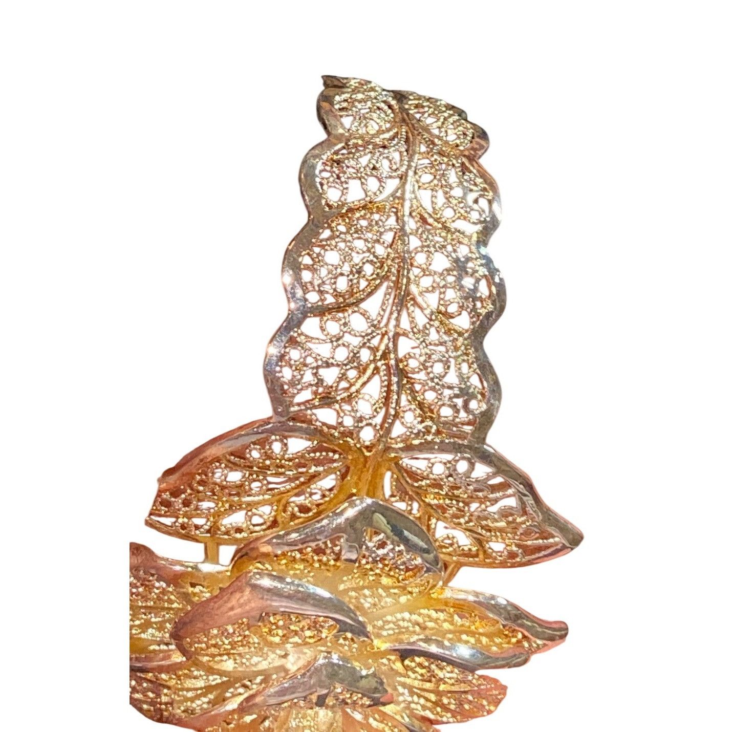 Other Filigree Rose Statement Cuff Bracelet With Intricate Leaf De Size ONE SIZE - 3 Thumbnail