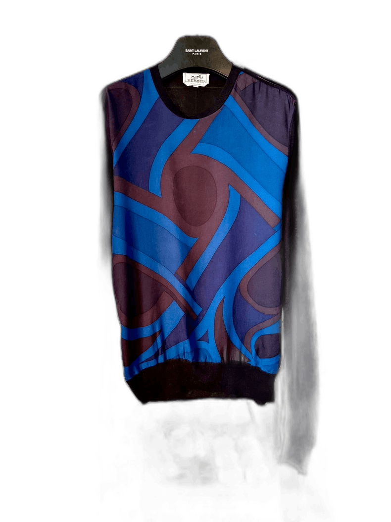 Hermes hermes black blue silk zip sweater Size US XS / EU 42 / 0 - 1 Thumbnail