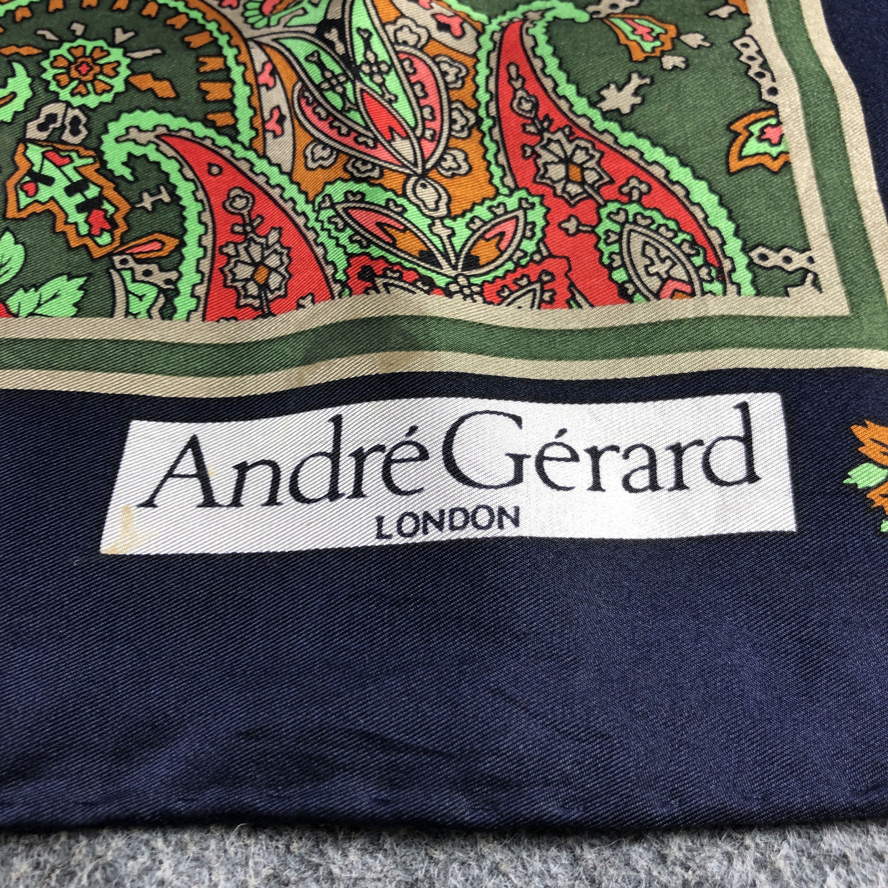 Vintage Vintage Andre Gerard Floral Hand Rolled Silk Scarf M1352 Size ONE SIZE - 4 Thumbnail