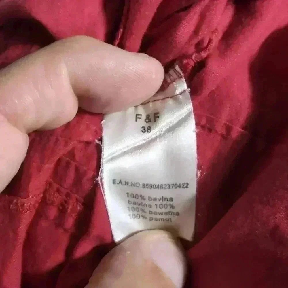 Designer F&F Red Sleeveless Top 100% Bavina EU 38 US sz 6 Size M / US 6-8 / IT 42-44 - 5 Thumbnail