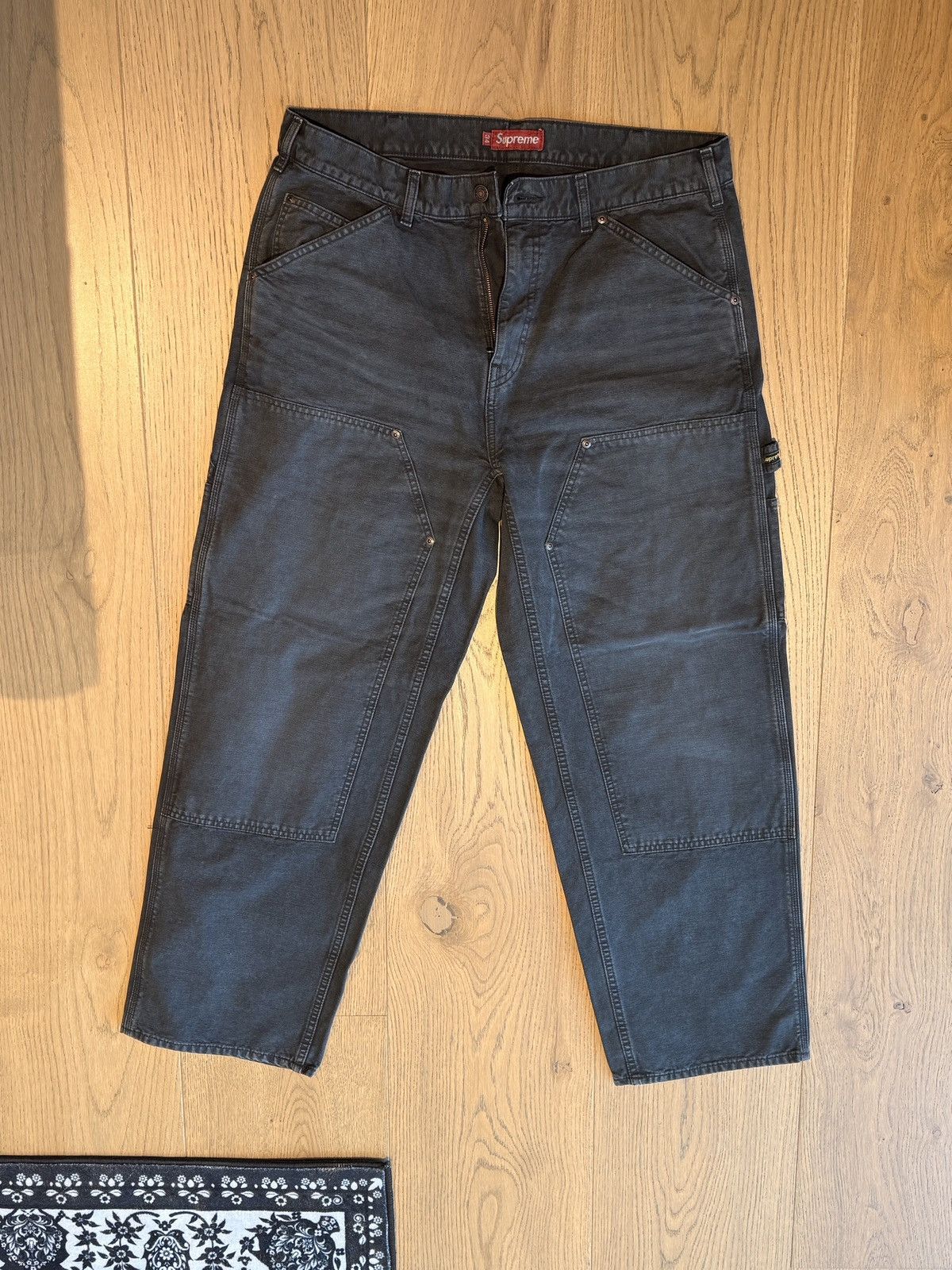 Supreme Supreme Eagle Double Knee Denim Painter Pant Black | Grailed