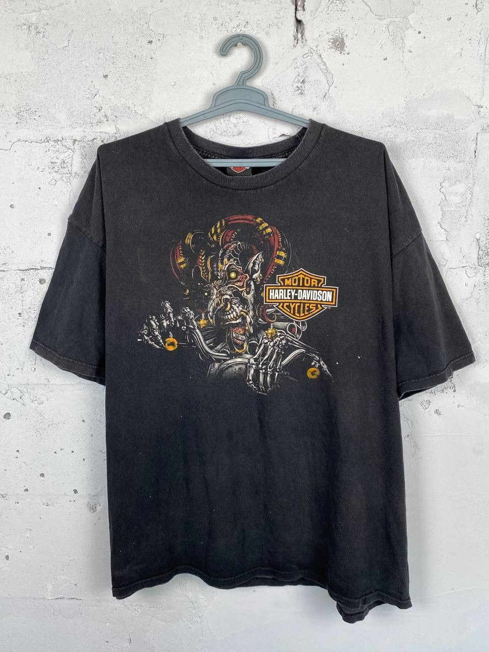 Harley Davidson × Vintage Vintage Y2K Harley Davidson Flames Mexico Faded T-Shirt Size US XXL / EU 58 / 5 - 1 Thumbnail