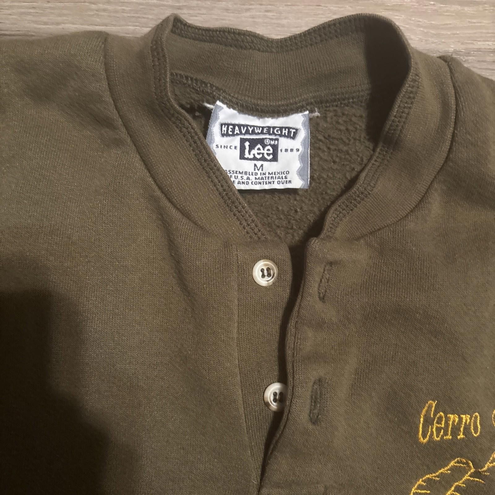 Lee VTG Lee Green Heavyweight Long Sleeve Sweatshirt Mens Size M Size US M / EU 48-50 / 2 - 3 Thumbnail