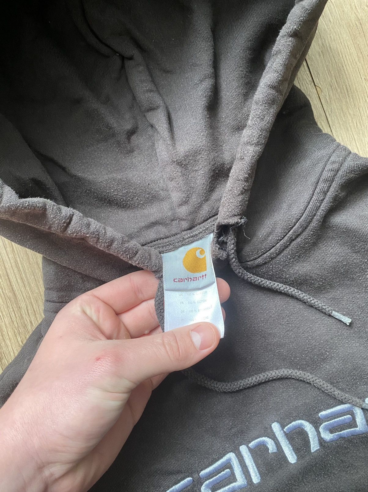 Carhartt × Vintage CARHARTT DETROIT COLLEGE BIG LOGO BOXY Y2K VINTAGE HOODIE Size US S / EU 44-46 / 1 - 4 Thumbnail