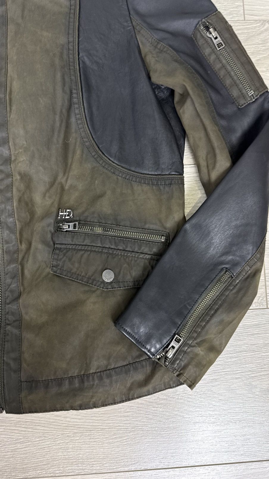 Harley Davidson Harley Davidson Wax Cotton Leather Jacket Size US L / EU 52-54 / 3 - 5 Thumbnail