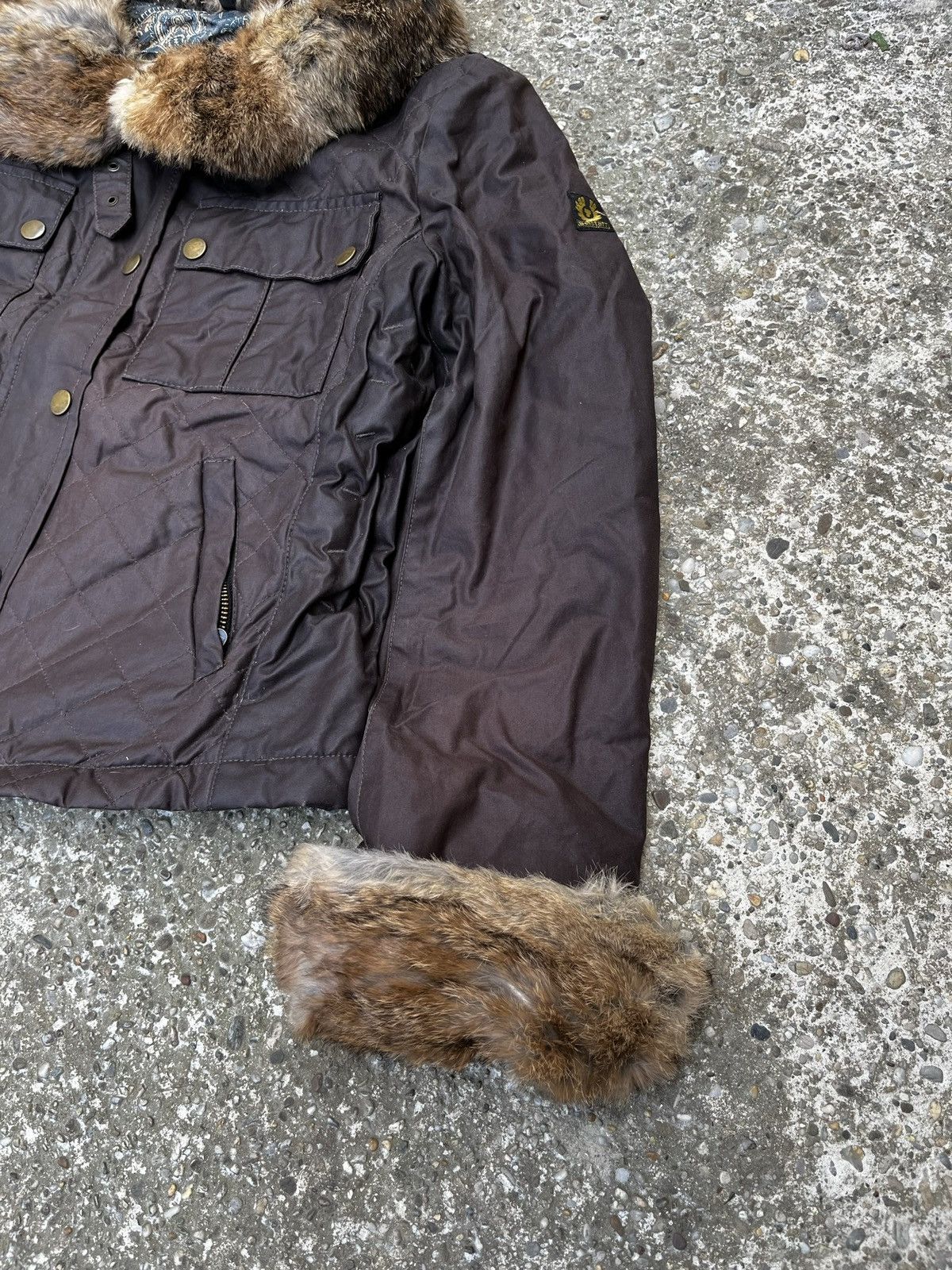 Belstaff × Vintage Belstaff Gold Label Waxed Vintage Fur Jacket Size M / US 6-8 / IT 42-44 - 4 Thumbnail