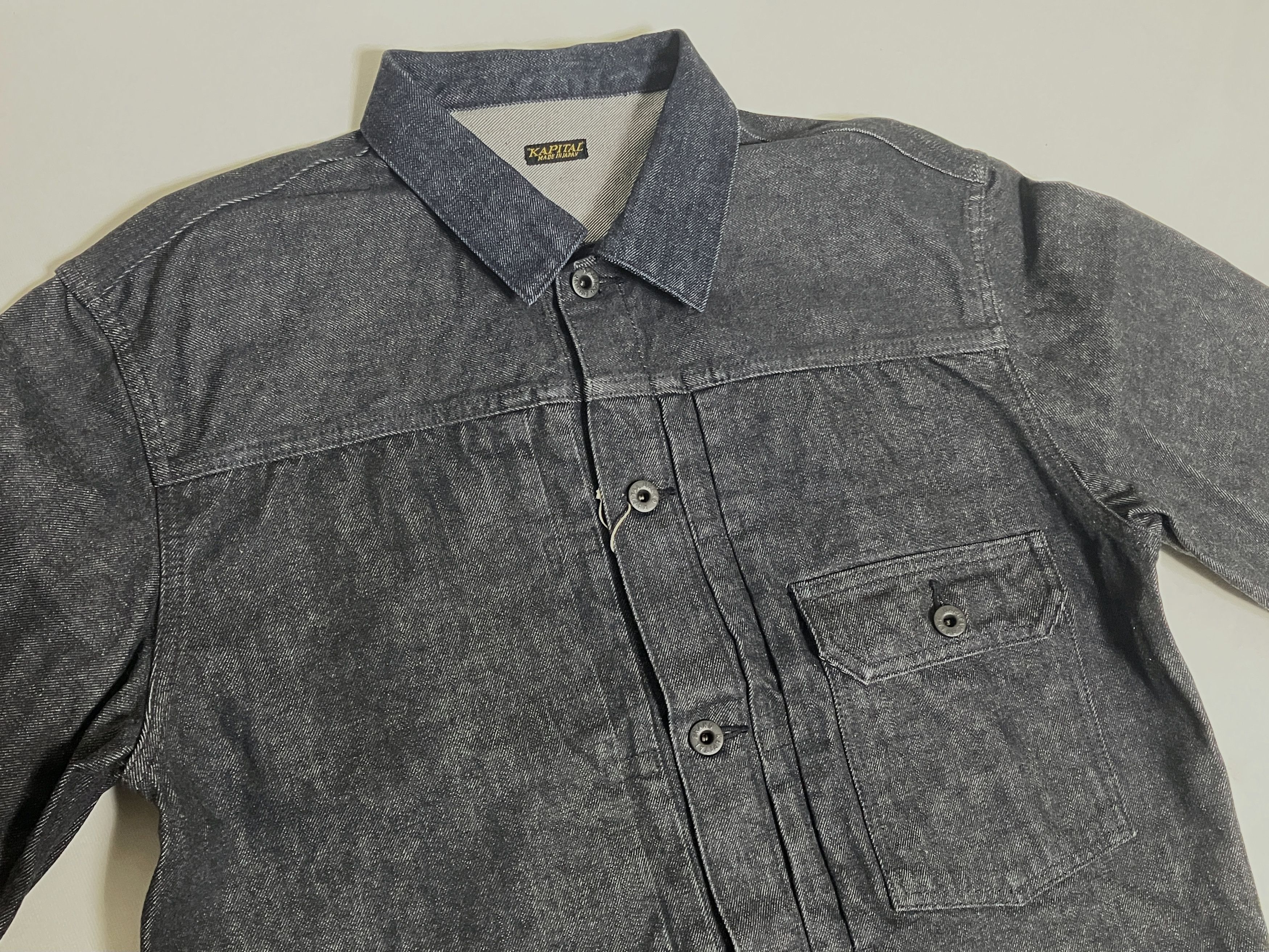 Kapital KAPITAL 14oz black denim 1ST JKT jacket brand new L Size US L / EU 52-54 / 3 - 3 Thumbnail