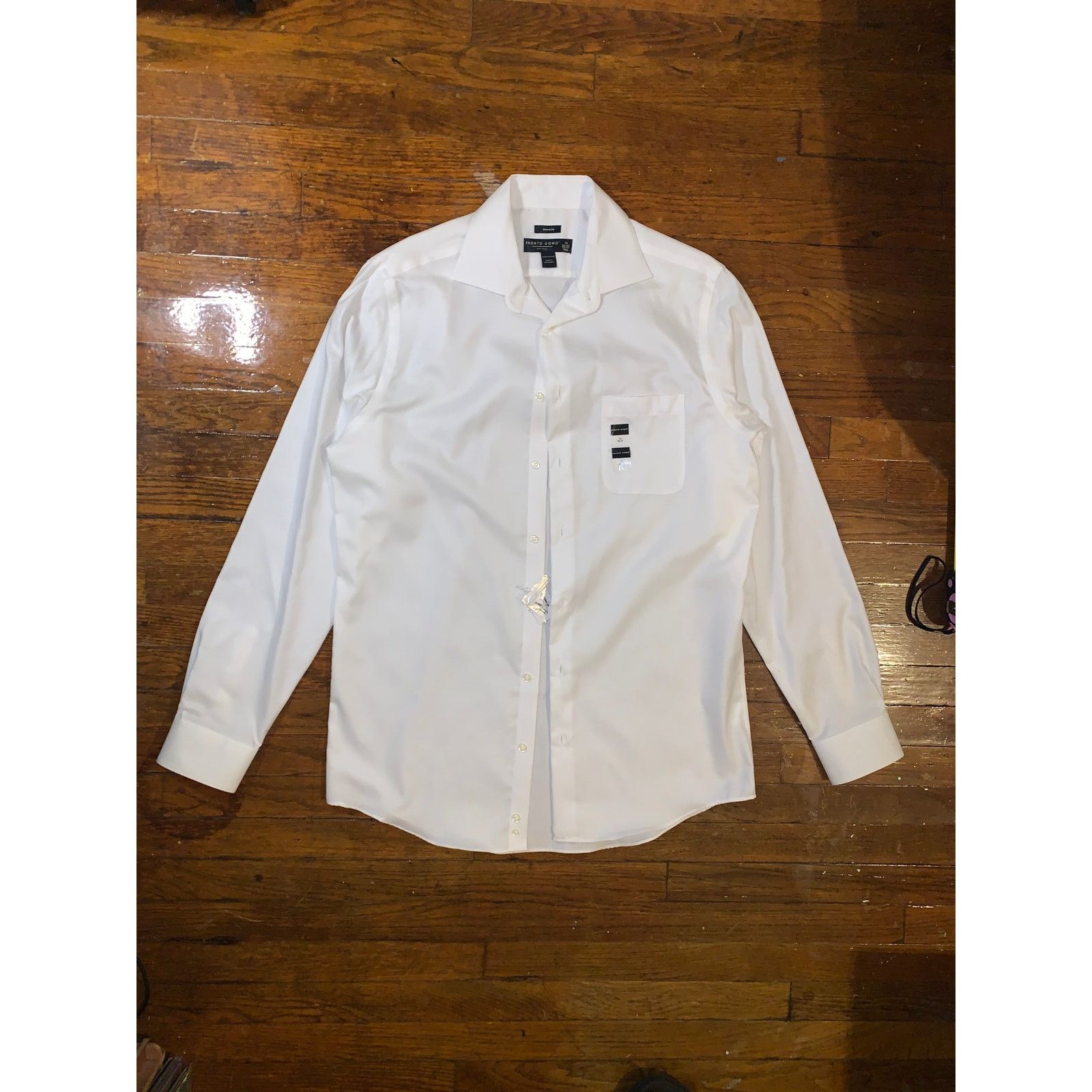Pronto Uomo Pronto Uomo White Dress Shirt 16 36/37 Tall NWT Size US L / EU 52-54 / 3 - 1 Thumbnail