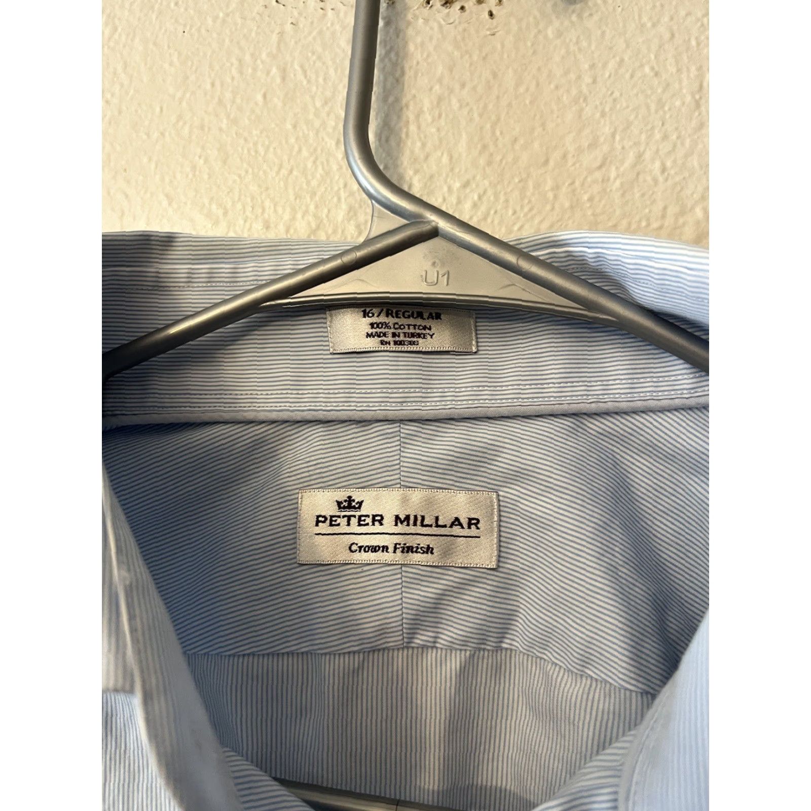 Peter Millar Peter Millar Crown Finish Shirt Mens Large Blue Long Sleeve Cotton Button Down Size US L / EU 52-54 / 3 - 3 Thumbnail