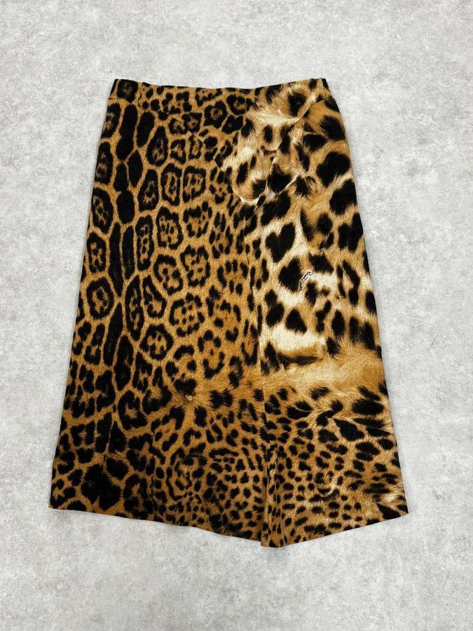 Roberto Cavalli AW2003 Roberto Cavalli Leopard Wool Skirt Size 28" / US 6 / IT 42 - 4 Thumbnail