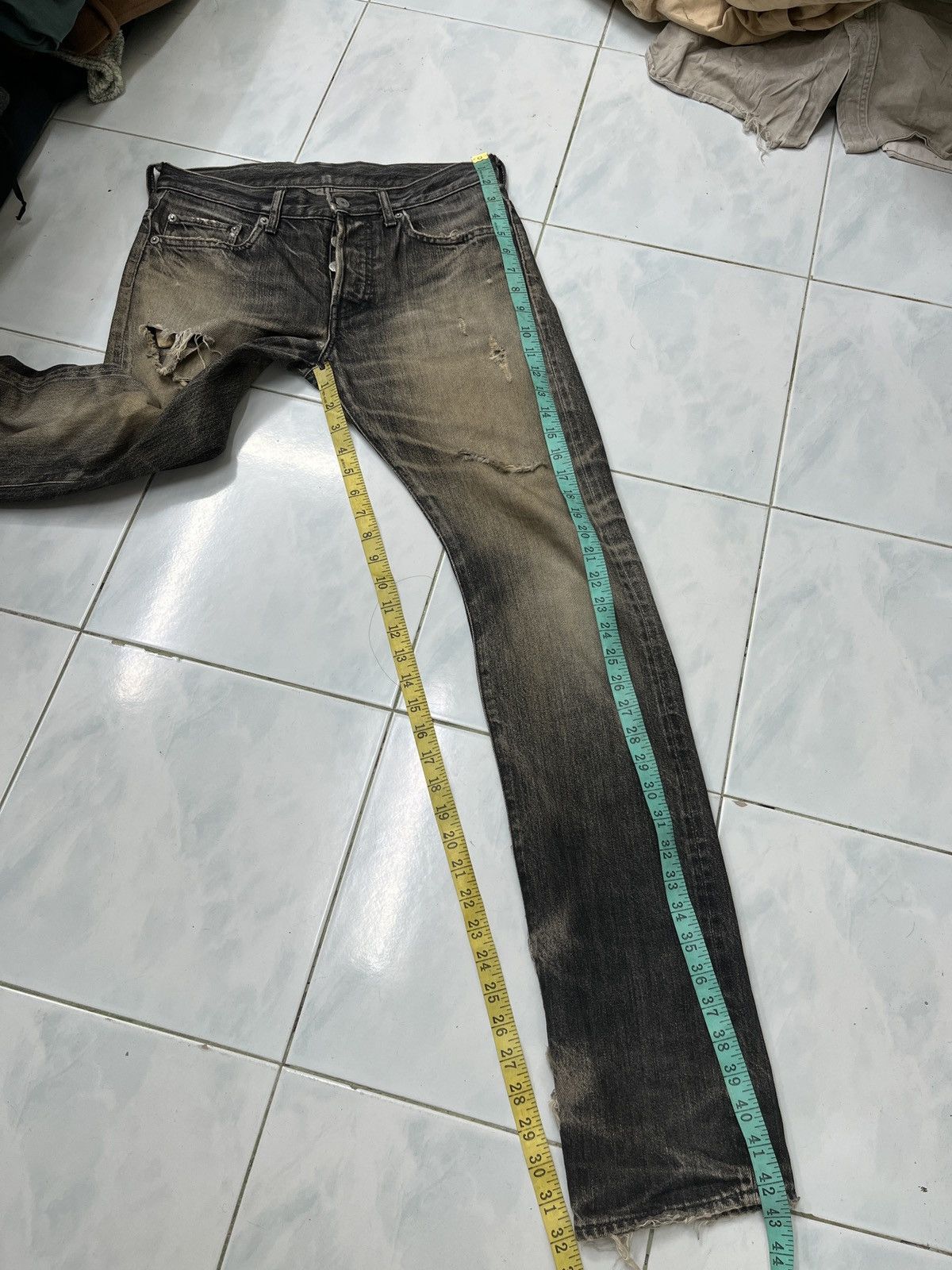 Ships Jet Blue × Vintage 🔥🔥🔥ARCHIVE SHIPS JET BLUE DISTRESSED SELVEDGE DENIM Size US 30 / EU 46 - 24 Thumbnail