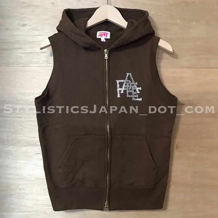 Bape Bape Apee Swarovski Crystal Nested Logo Sleeveless Hoodie Size S / US 4 / IT 40 - 2 Thumbnail