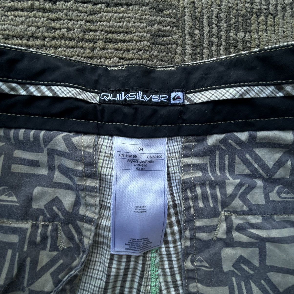 Quiksilver Vtg Y2K Quiksilver Tan Plaid Surf Skate Shorts Men’s Size 34 Size US 34 / EU 50 - 8 Thumbnail