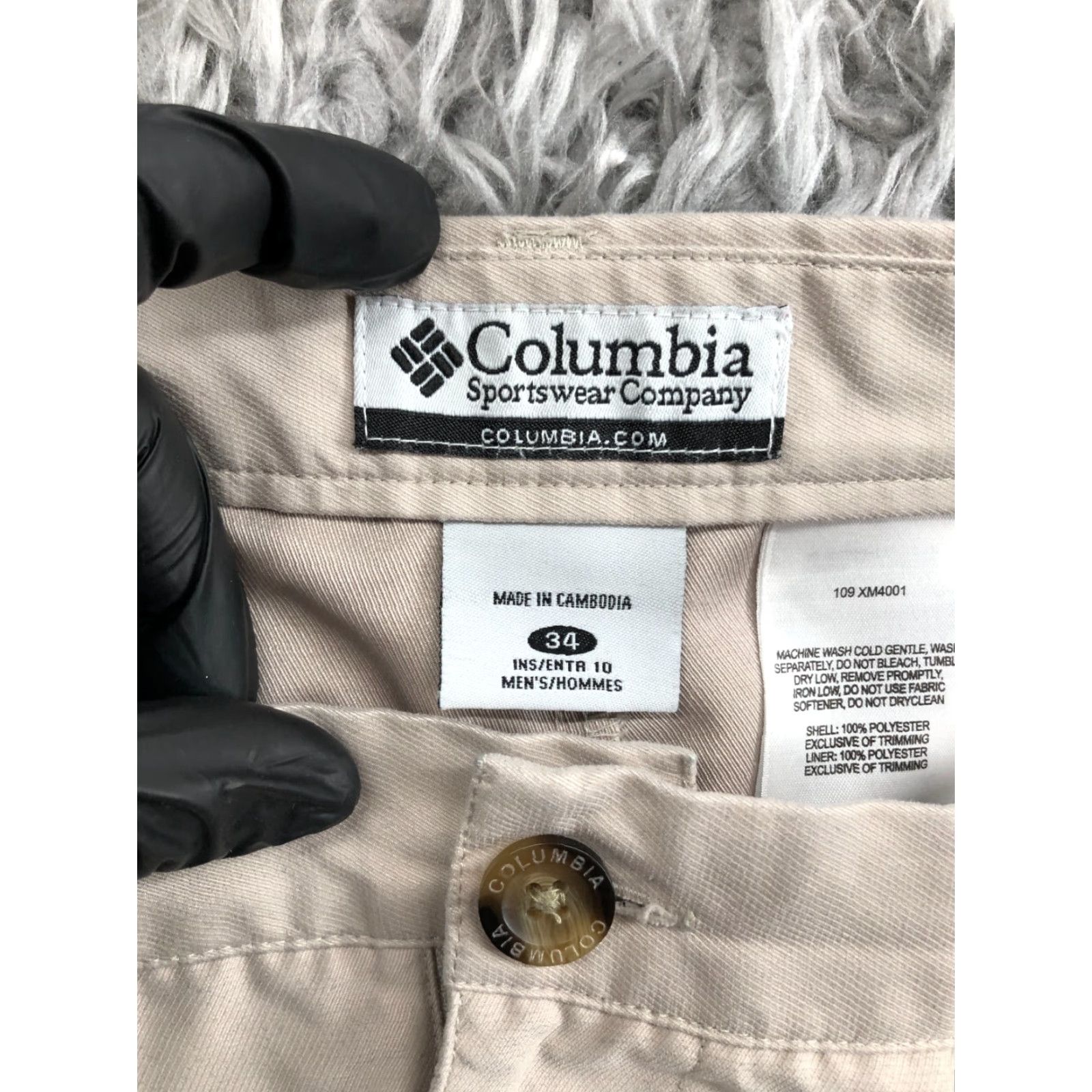 Vintage Columbia Shorts Mens 34 Chino Mid Wash Beige Regular 5-Pocket Denim? Size US 34 / EU 50 - 6 Thumbnail