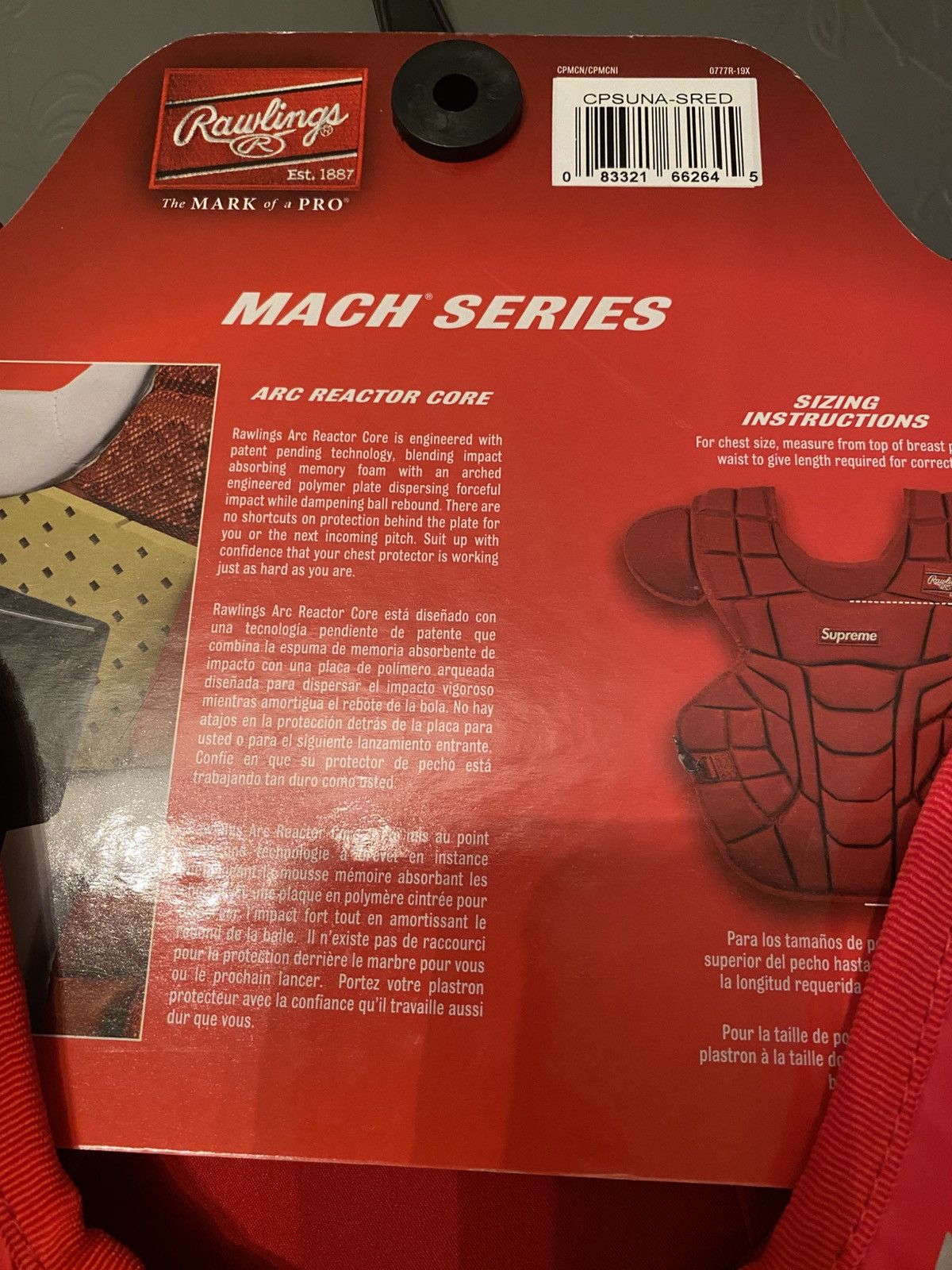 Supreme Supreme/Rawlings Catcher’s Chest Protector Size ONE SIZE - 7 Thumbnail
