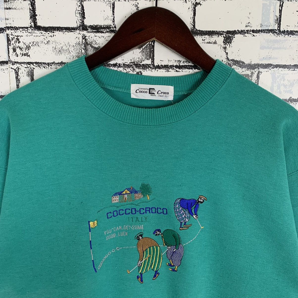 Vintage Vintage 90s Cocco Croco Designer Embroidered Sweatshirt Size US L / EU 52-54 / 3 - 2 Thumbnail