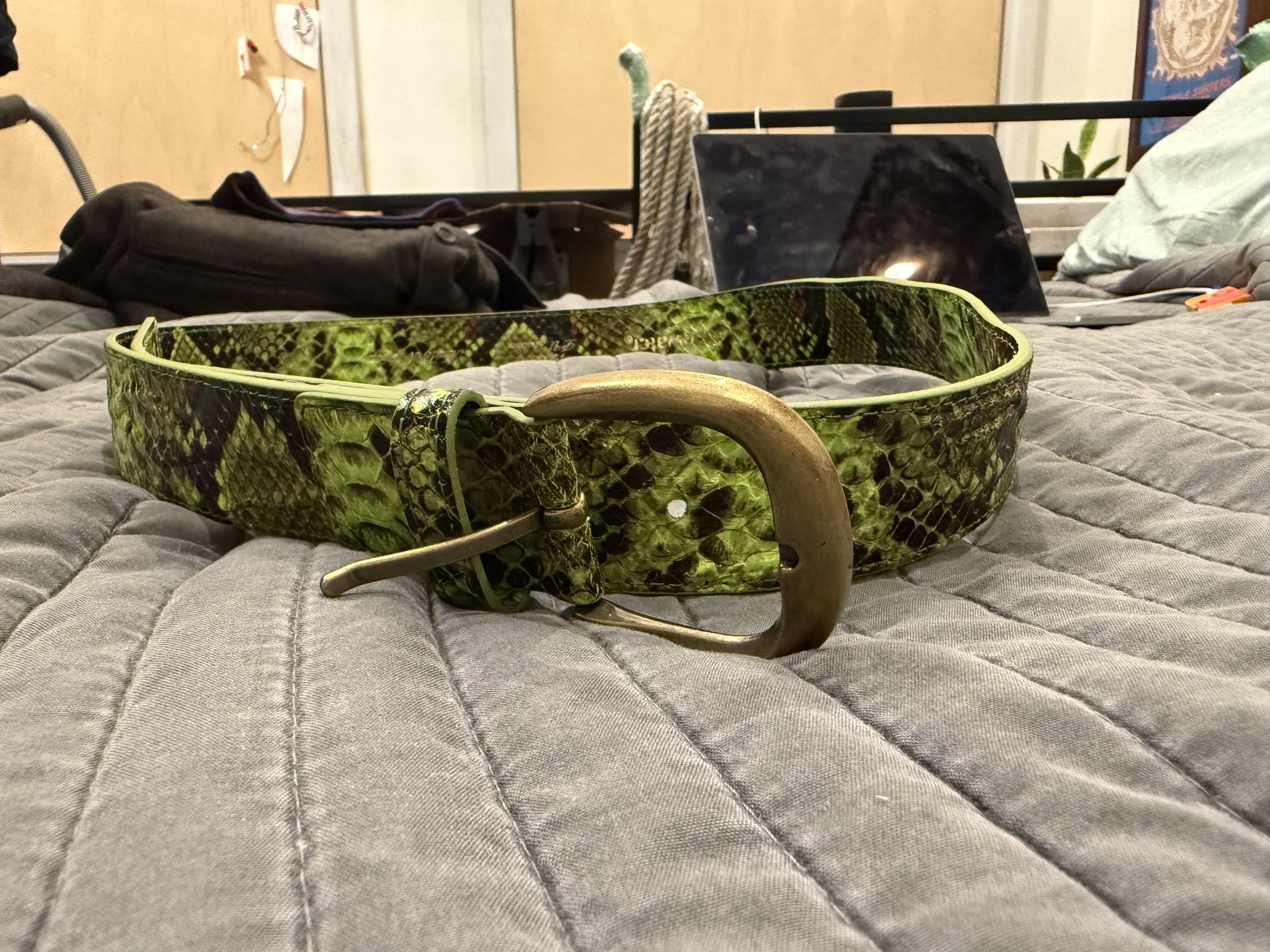 Green Anaconda Vein Belt