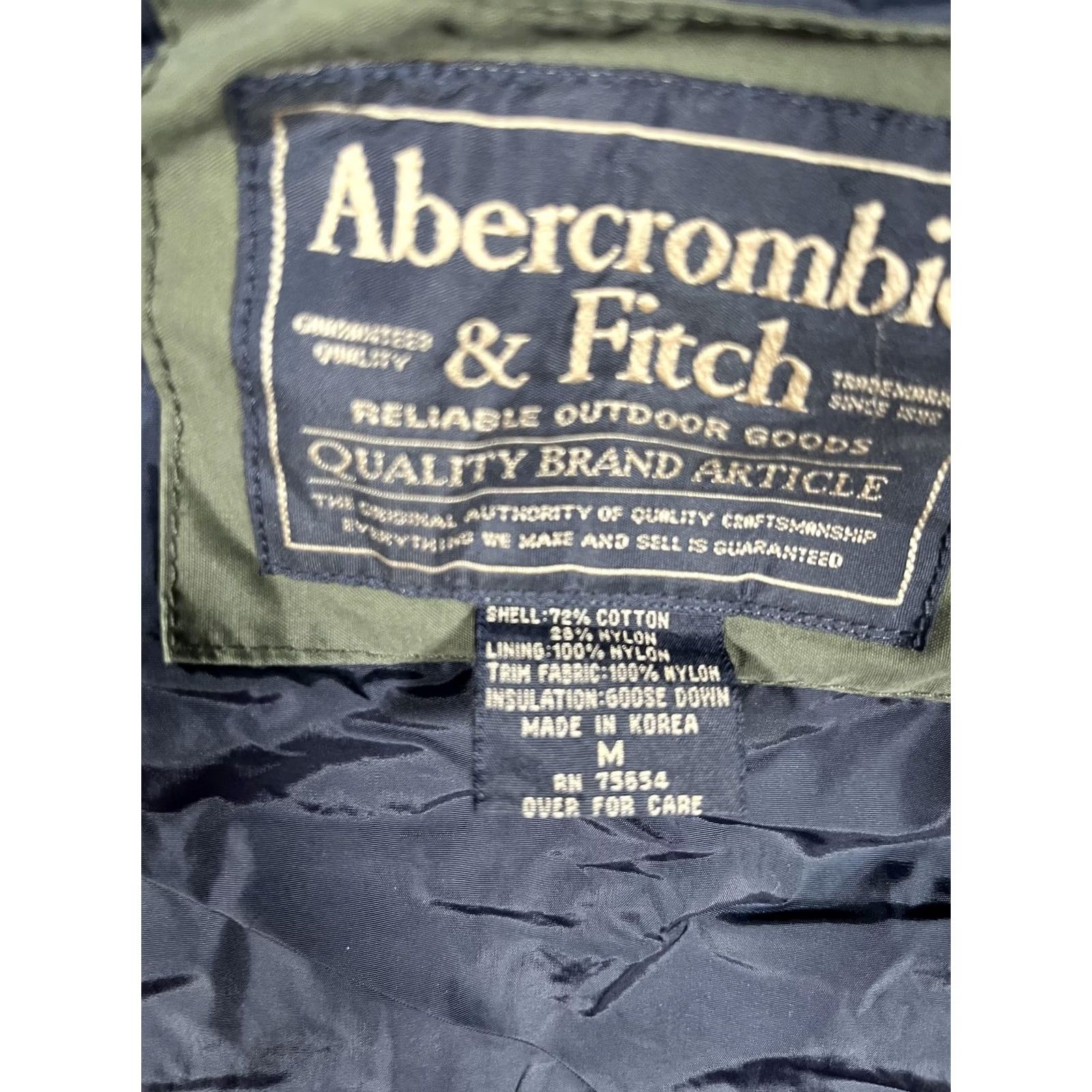 Abercrombie & Fitch VINTAGE Abercrombie & Fitch Vest Mens Medium Olive Green Goose Down Puffer 90s Size US M / EU 48-50 / 2 - 6 Thumbnail